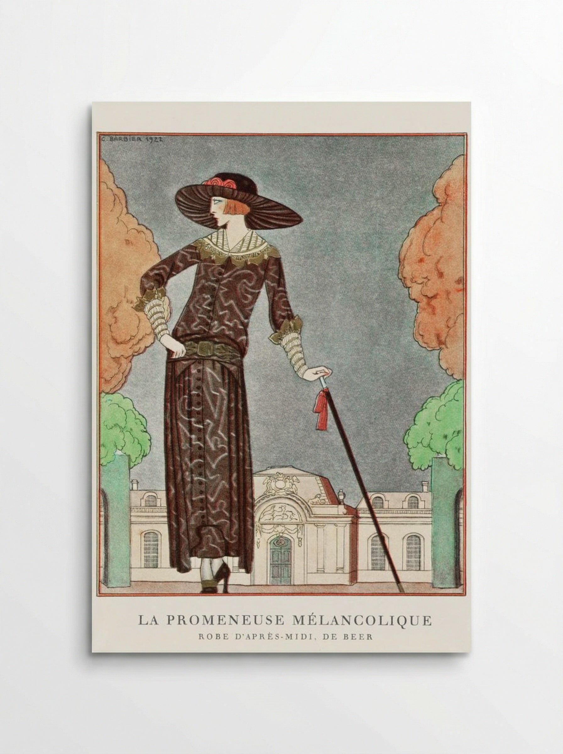 La Promeneuse Mélancolique - George Barbier - Poster