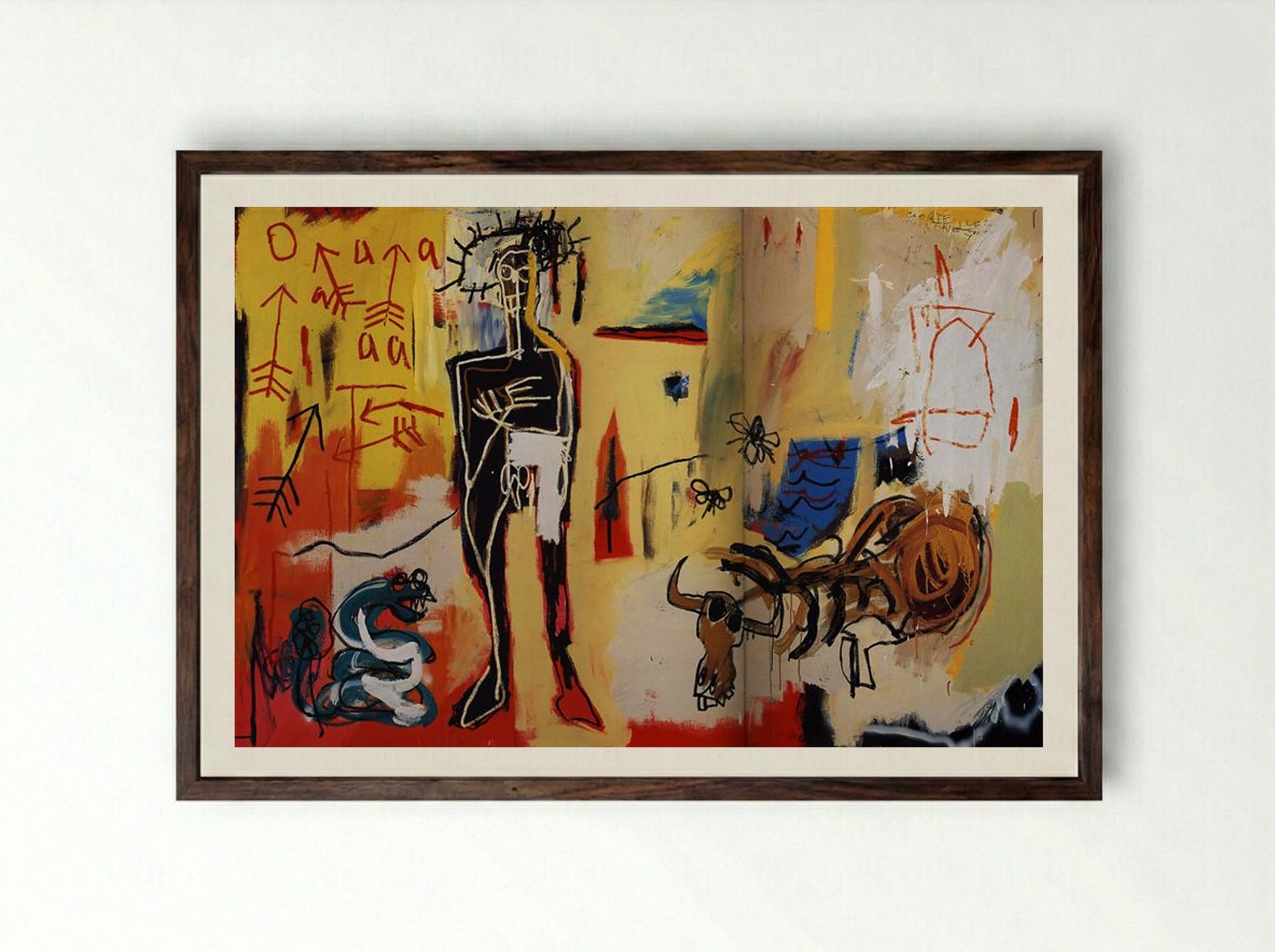 Poison Oasis - Jean-Michel Basquiat - Framed Print Dark Wood