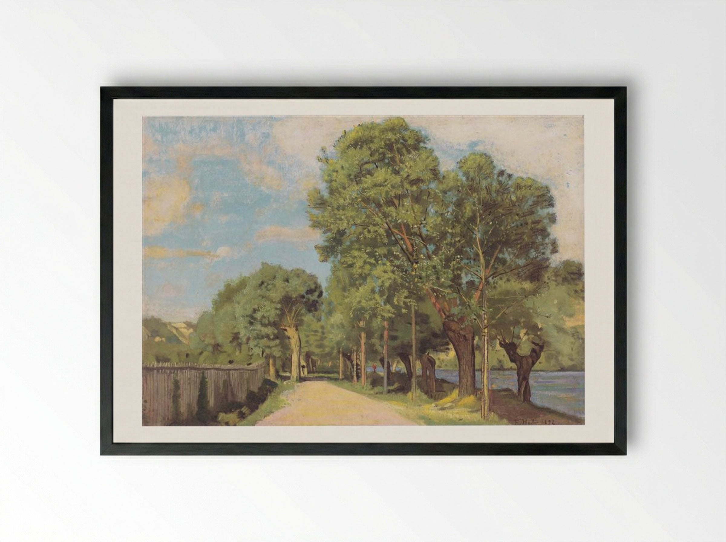 Landscape at the Jonction at Geneva - Ferdinand Hodler - Framed Print Black