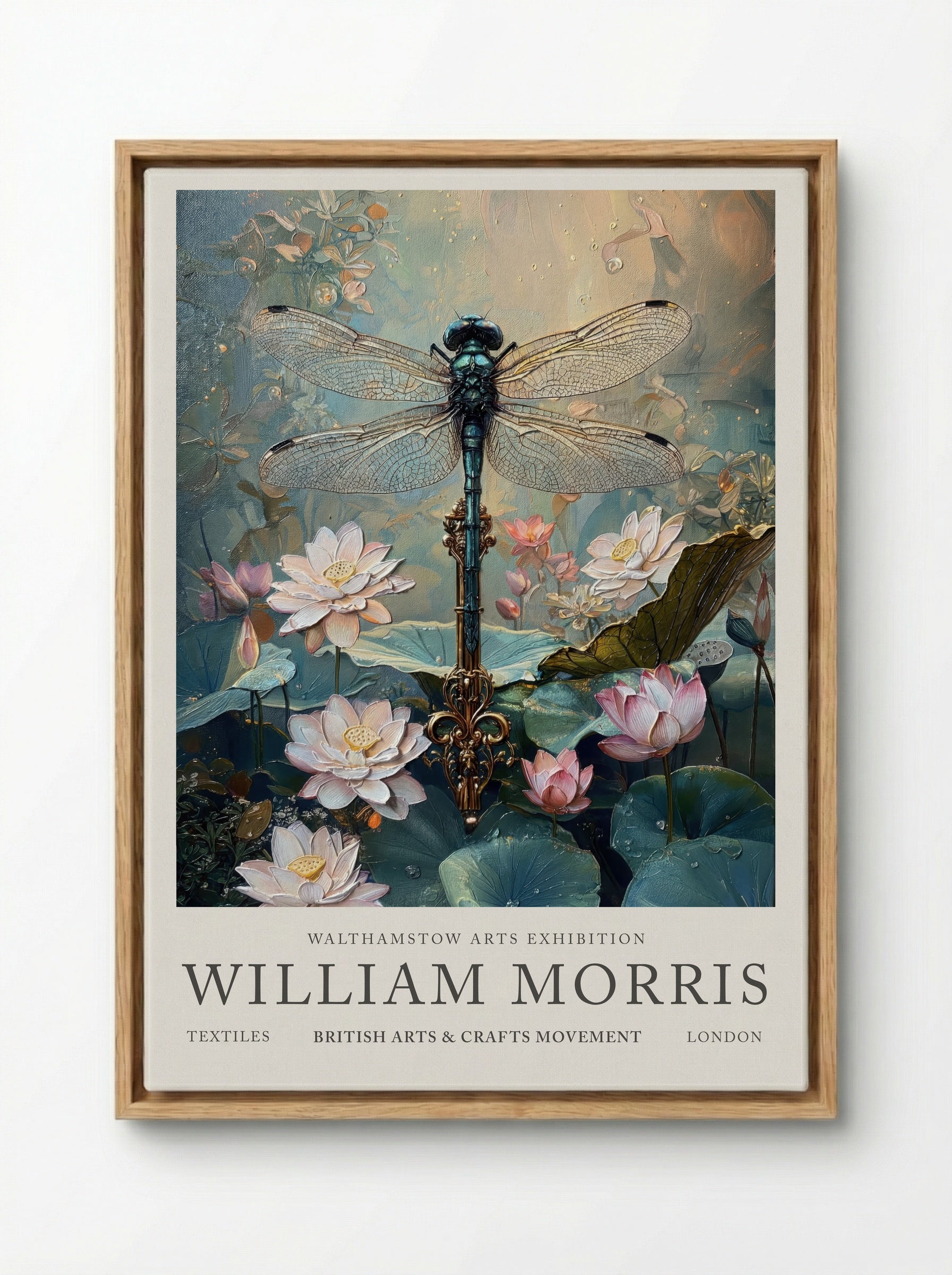 Dragonfly Dream - William Morris - Framed Canvas Wood