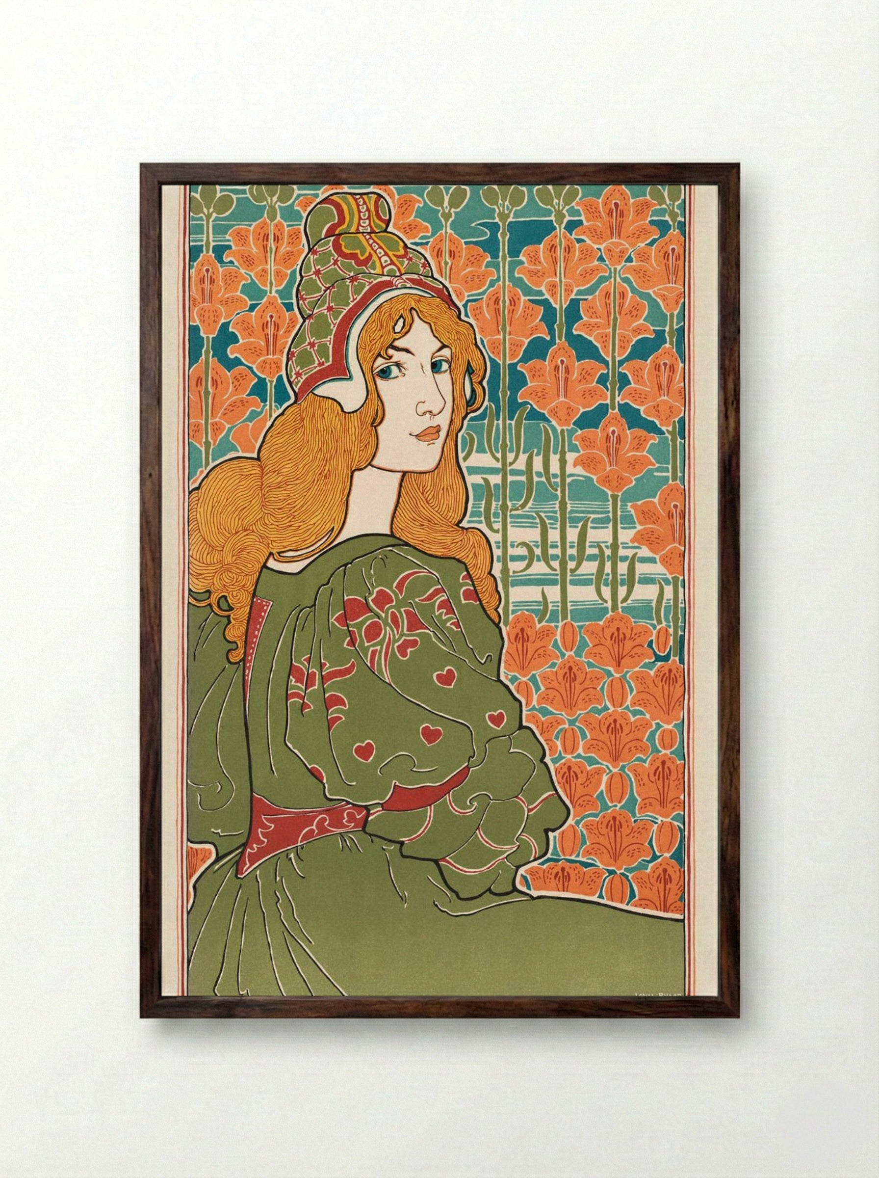 Jane (L'Estampe Moderne) - Louis Rhead - Framed Print Dark Wood