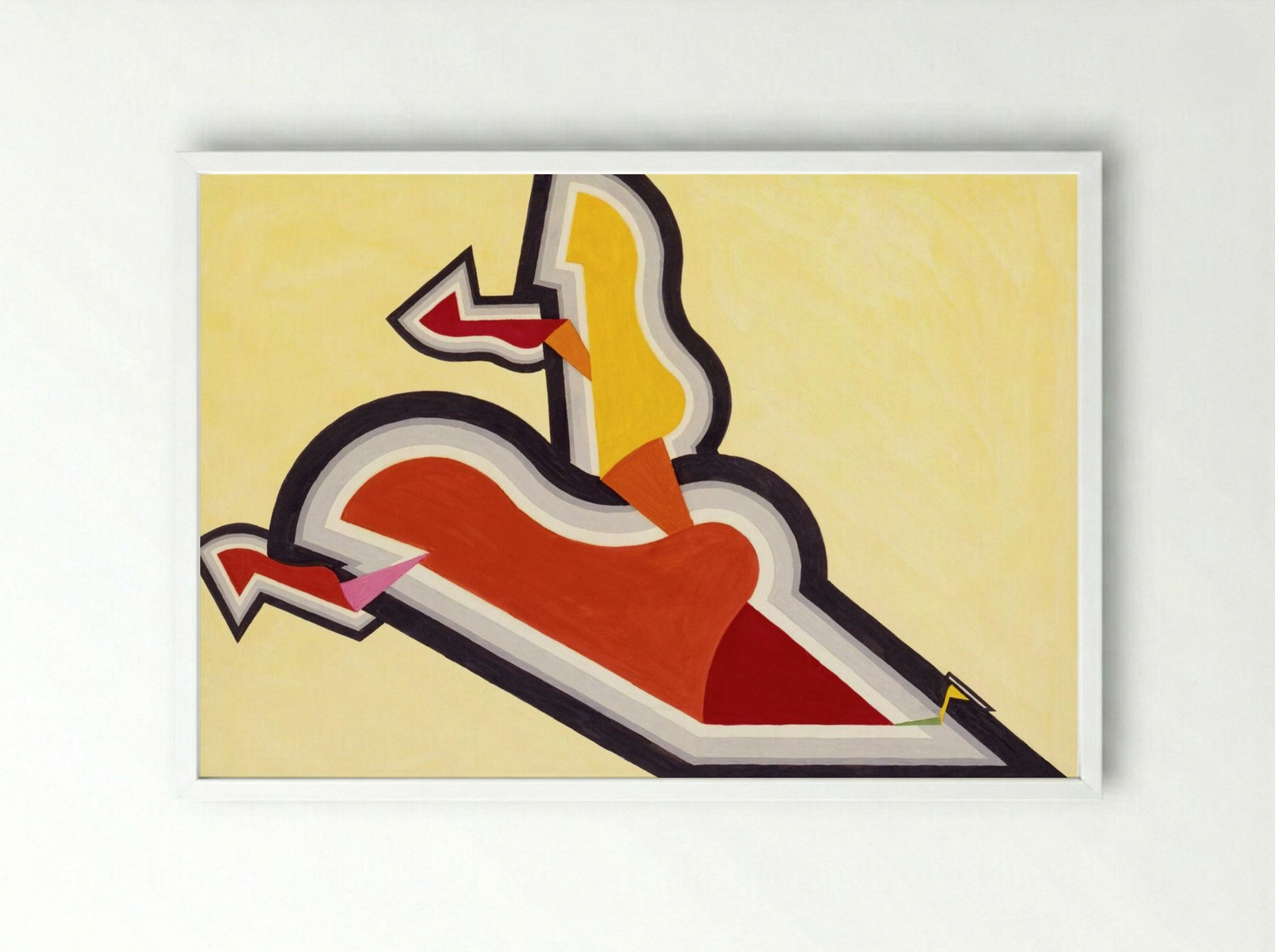 Study in Rhythm, Red and Gold - Joseph Schillinger - Framed Print White