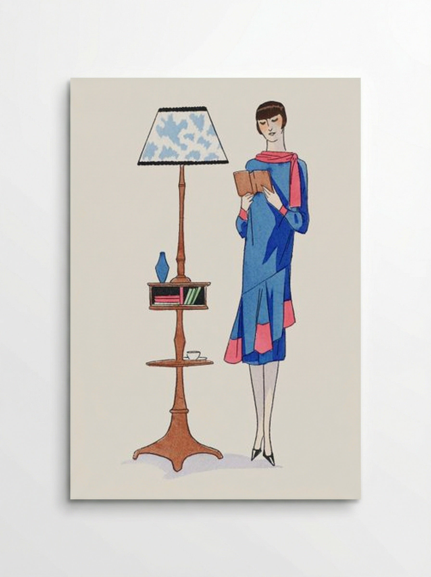 Afternoon Dress Topped with Pink Crepe - Gustav Beer - Poster