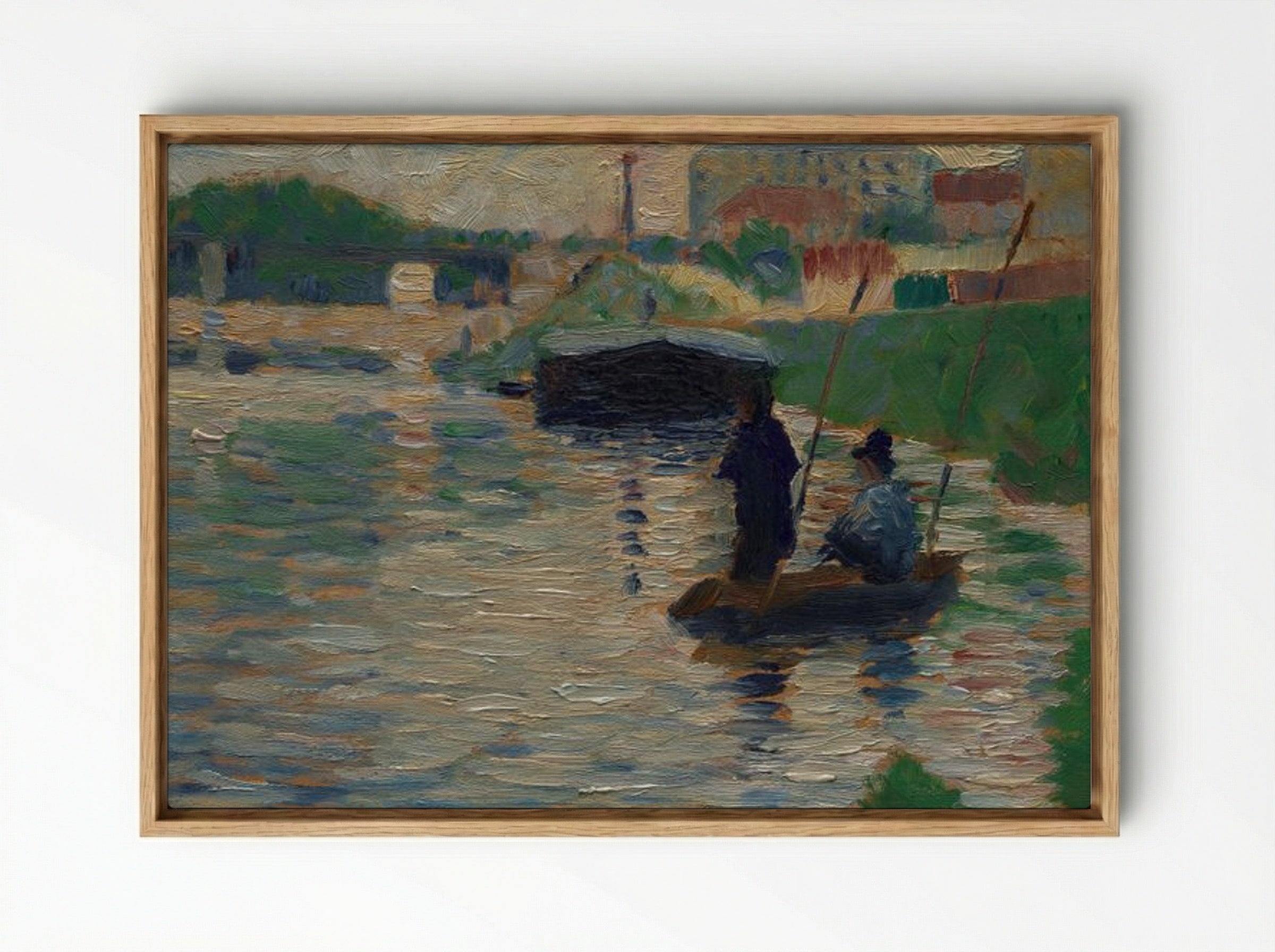 View of the Seine - Georges Seurat - Framed Canvas Wood