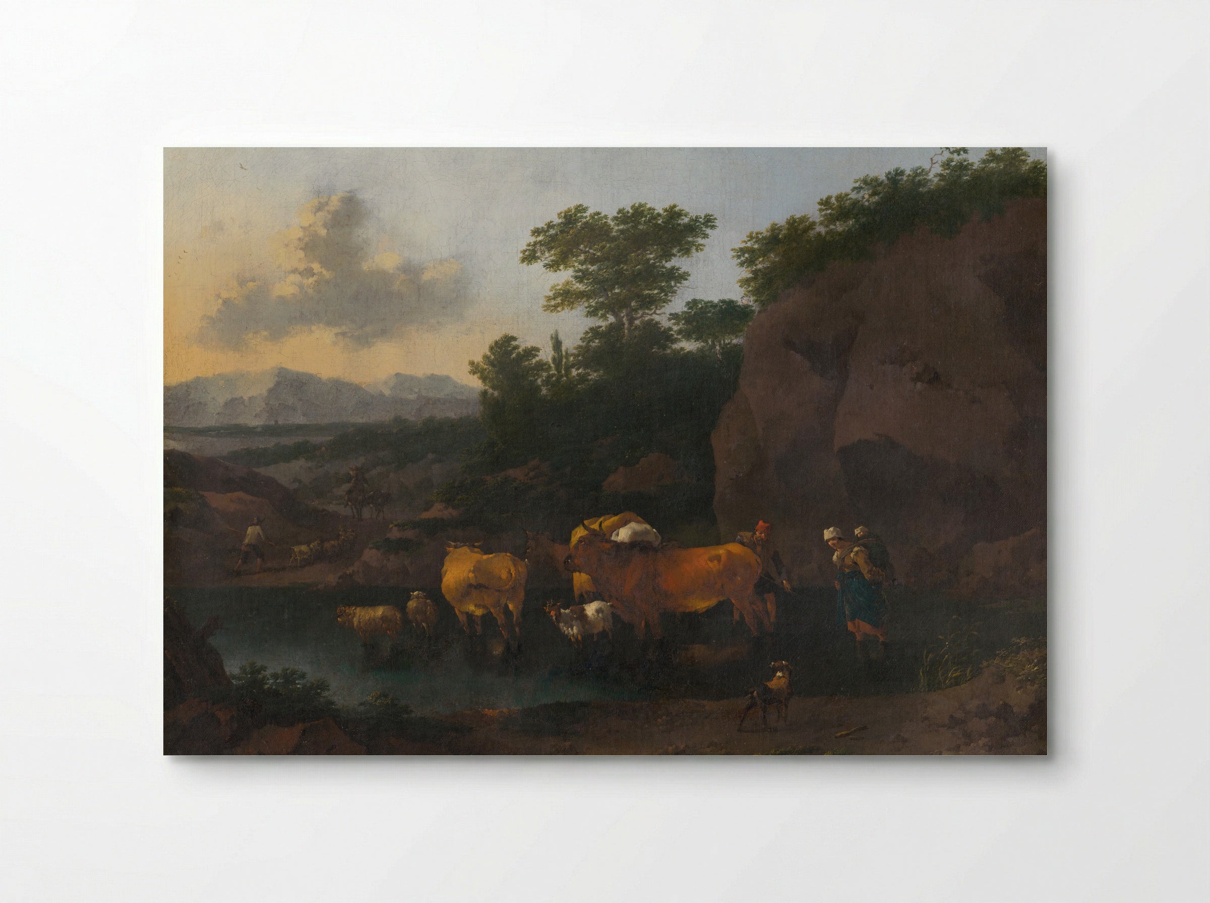 Italianate Landscape with Cattle Ford - Pieter van Bloemen - Poster