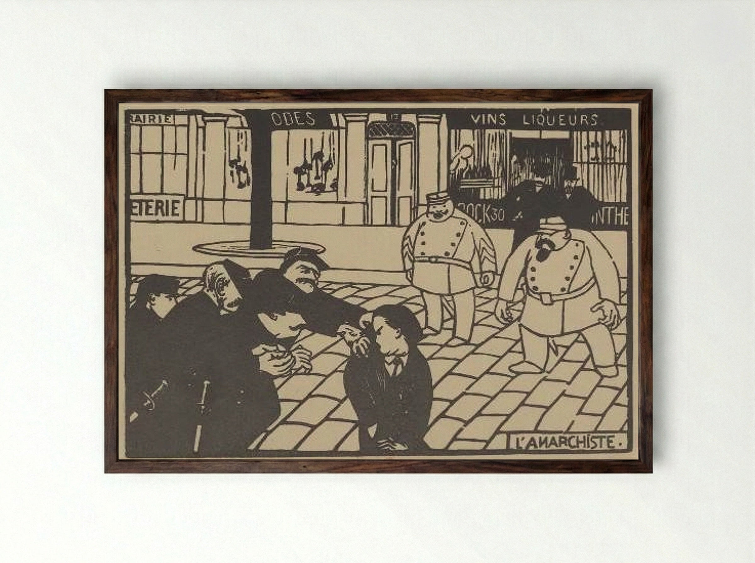 The Anarchist - Félix Vallotton - Framed Print Dark Wood
