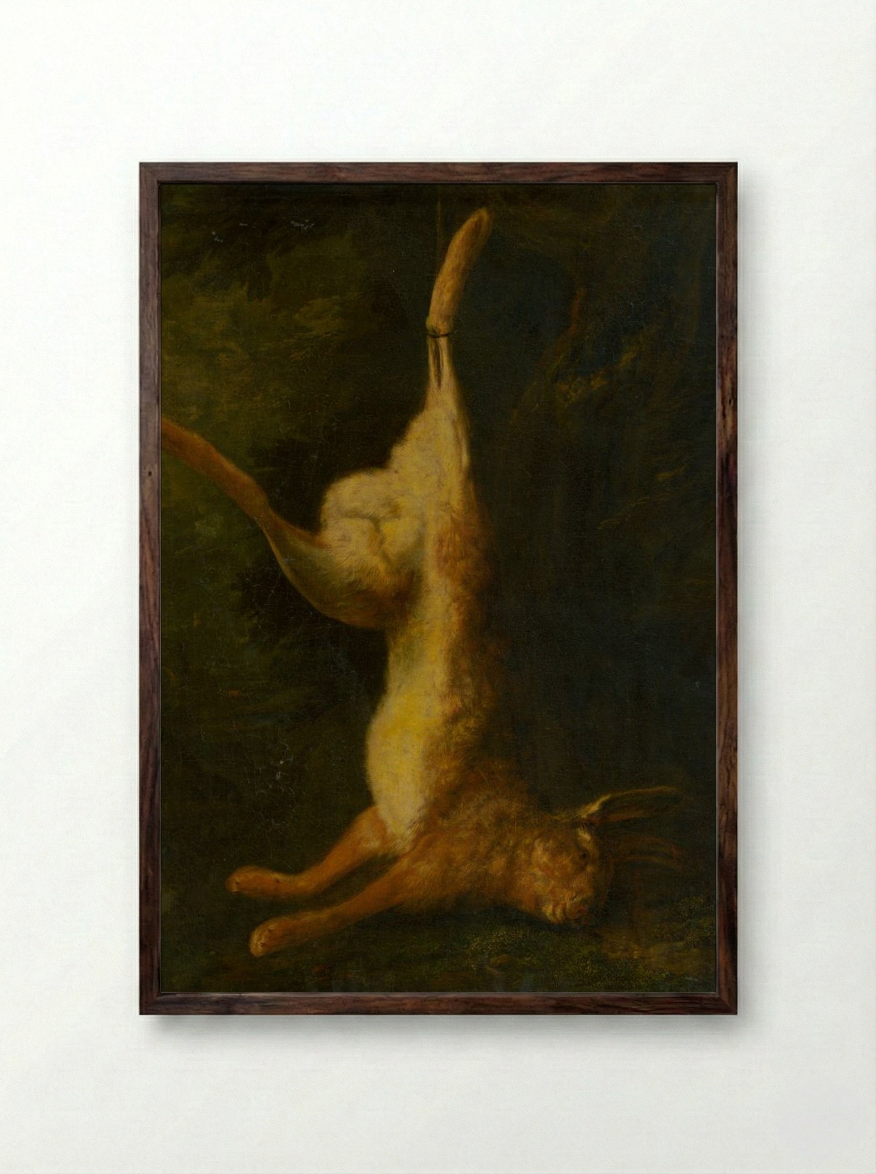 Still Life with Hare - Jean-Baptiste Oudry - Framed Print Dark Wood