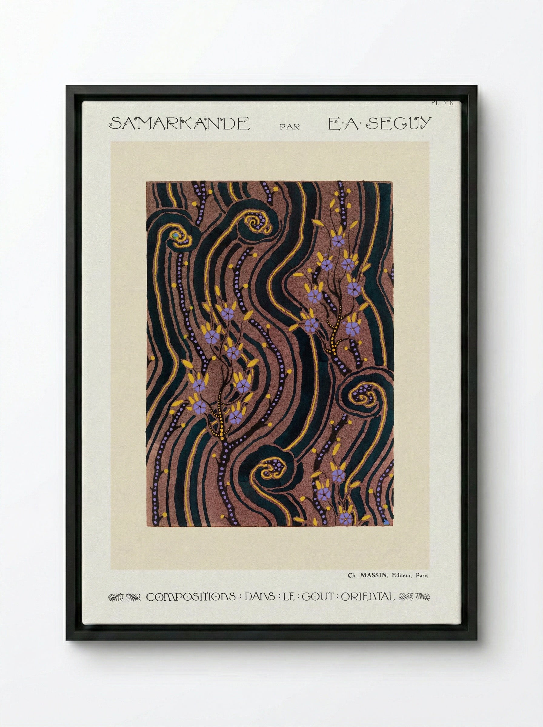 Samarkande (Plate 8, Compositions in the Oriental Style) - Émile-Allain Séguy - Framed Canvas Black