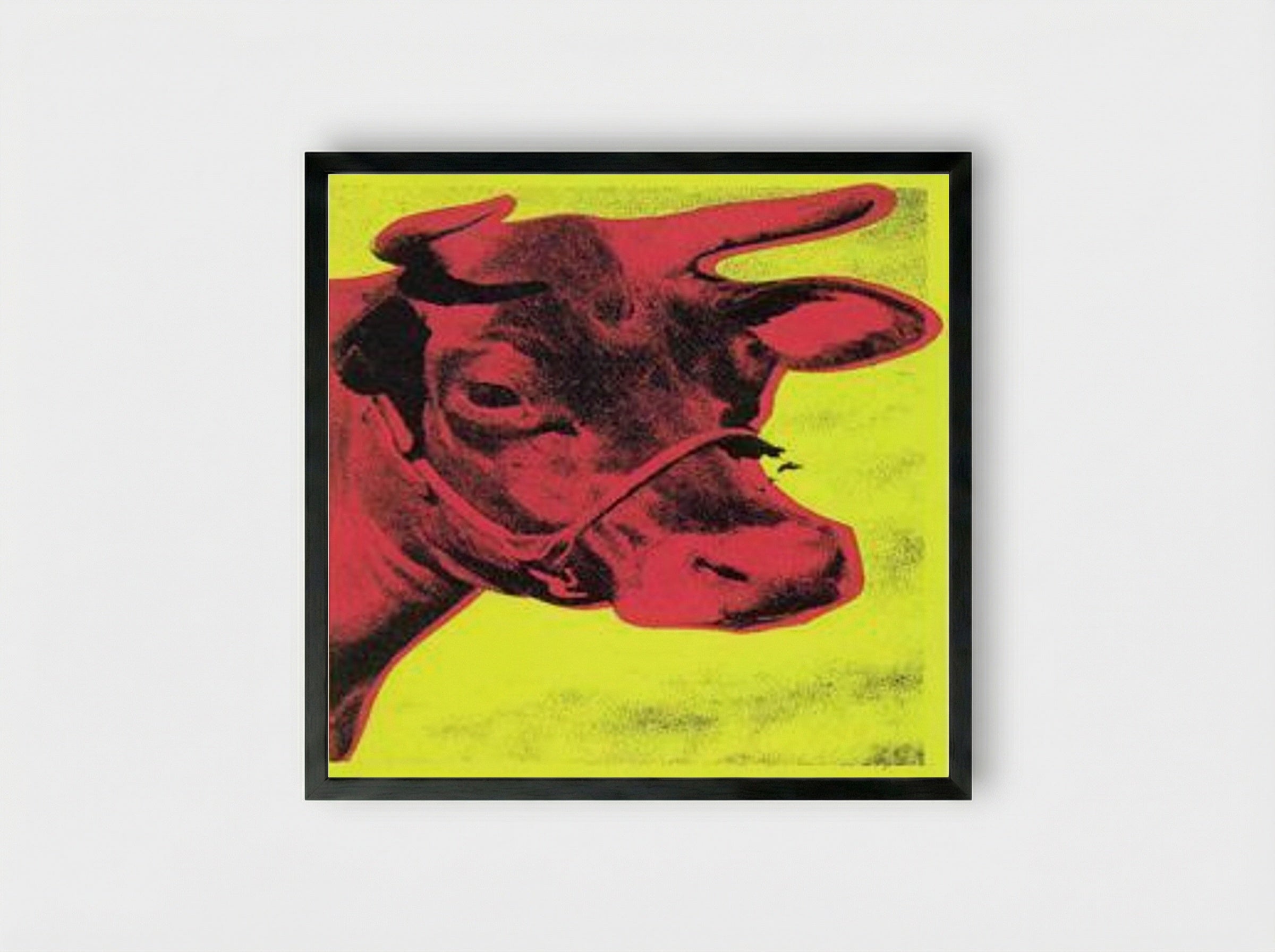 Cow - Andy Warhol - Framed Print Black