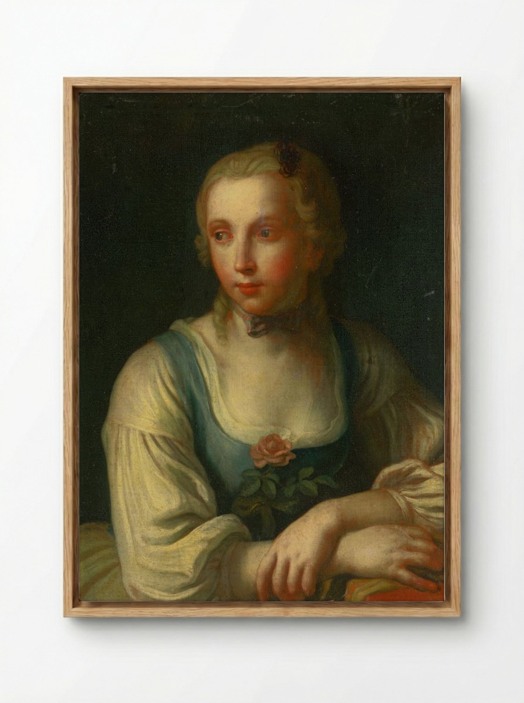 Portrait of a Girl - Fine Art Print - Framed Canvas Wood