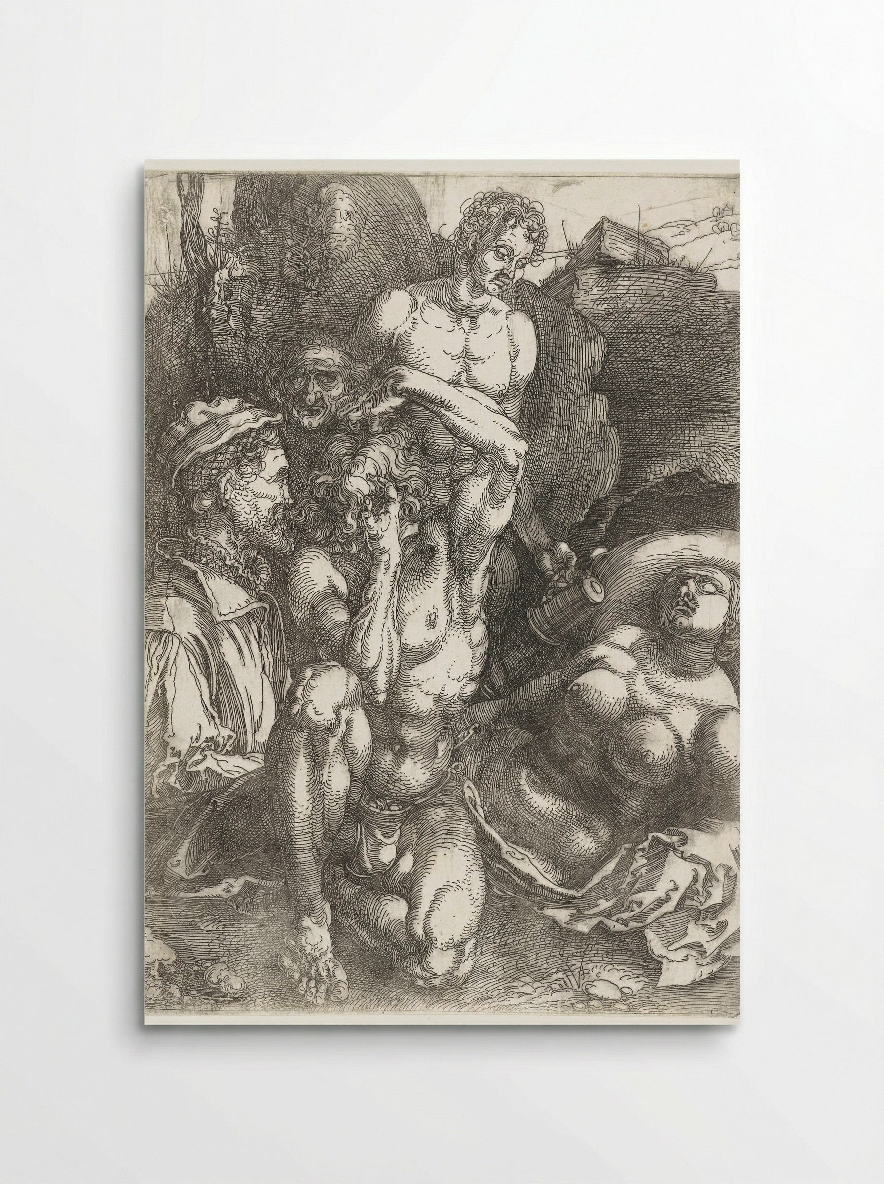 Study Sheet with Five Figures ('The Desperate Man') - Albrecht Dürer - Poster