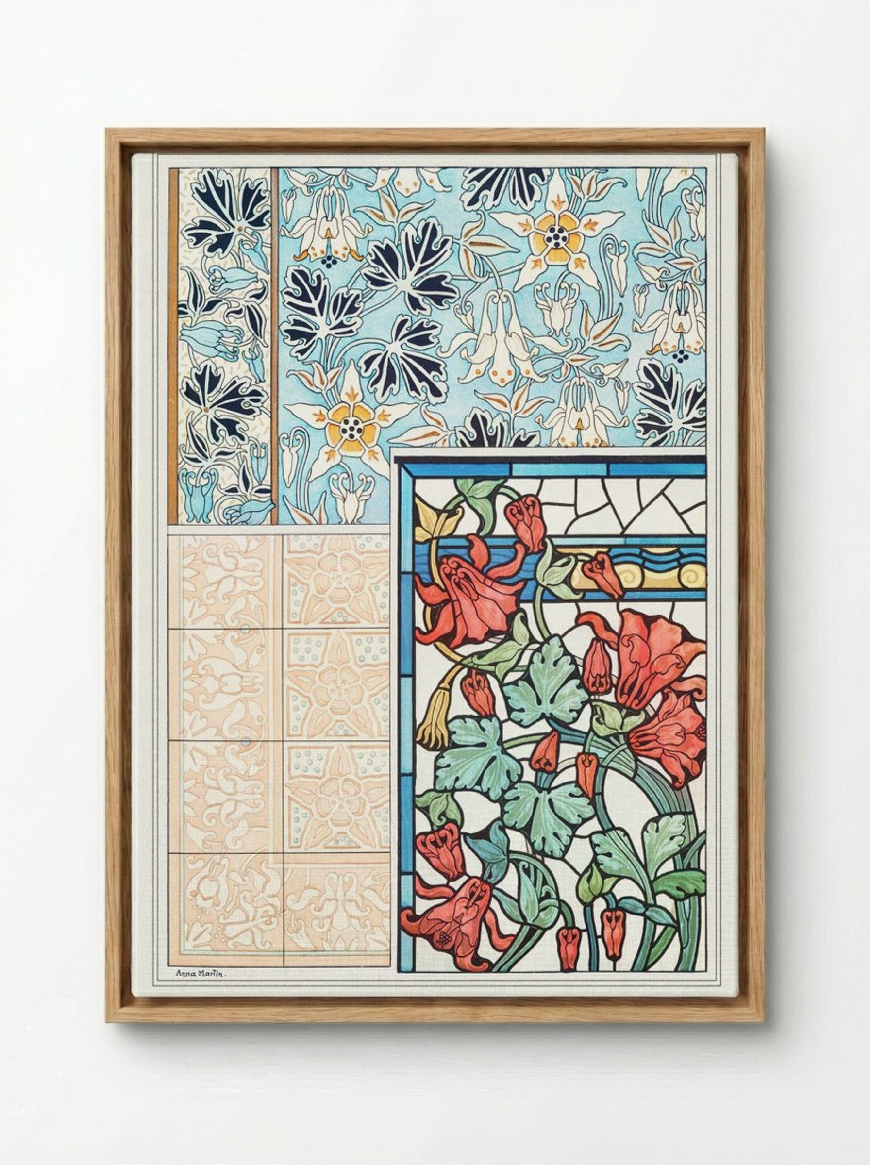 Ancolie (Columbine) from La Plante et ses Applications ornementales - Maurice Pillard Verneuil - Framed Canvas Wood