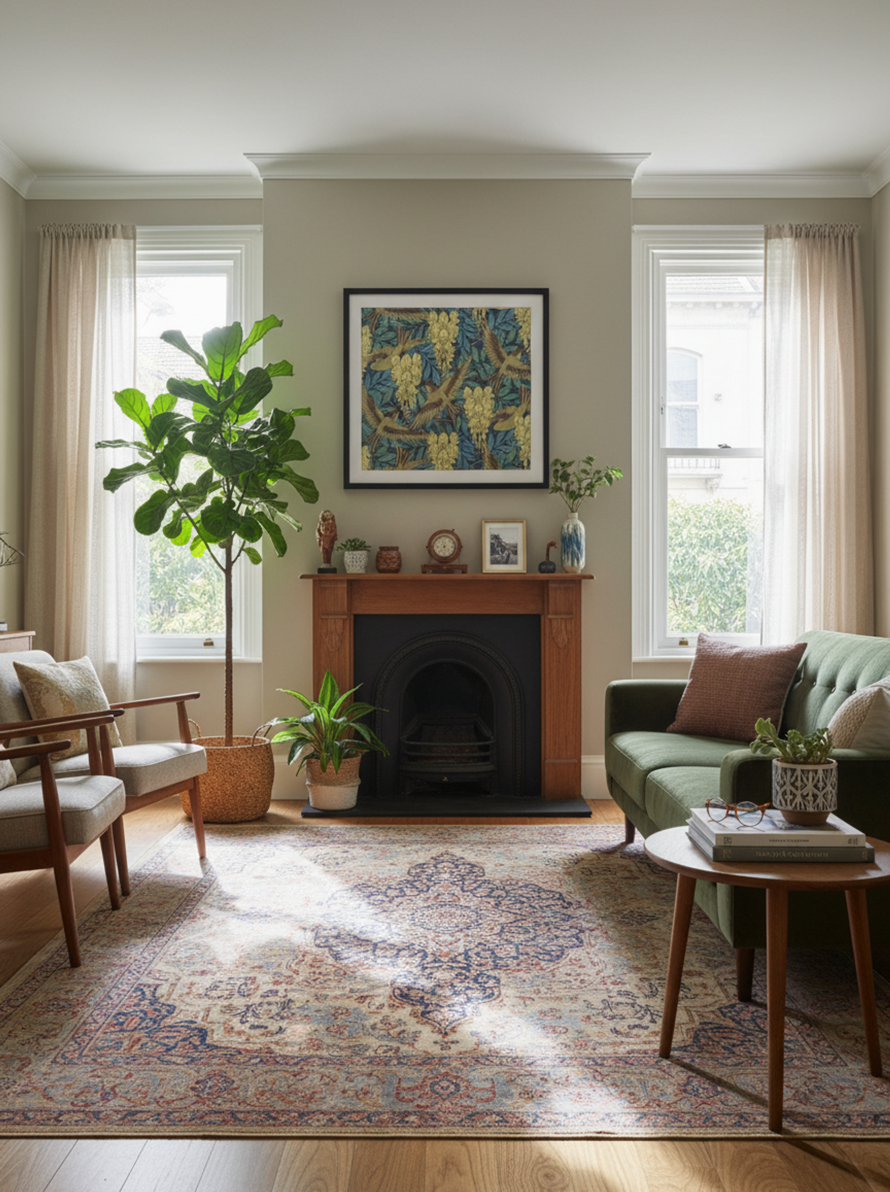 Oiseaux et Glycines, Tenture; Lézards et Lierre, Bordure - Maurice Pillard Verneuil - Lifestyle