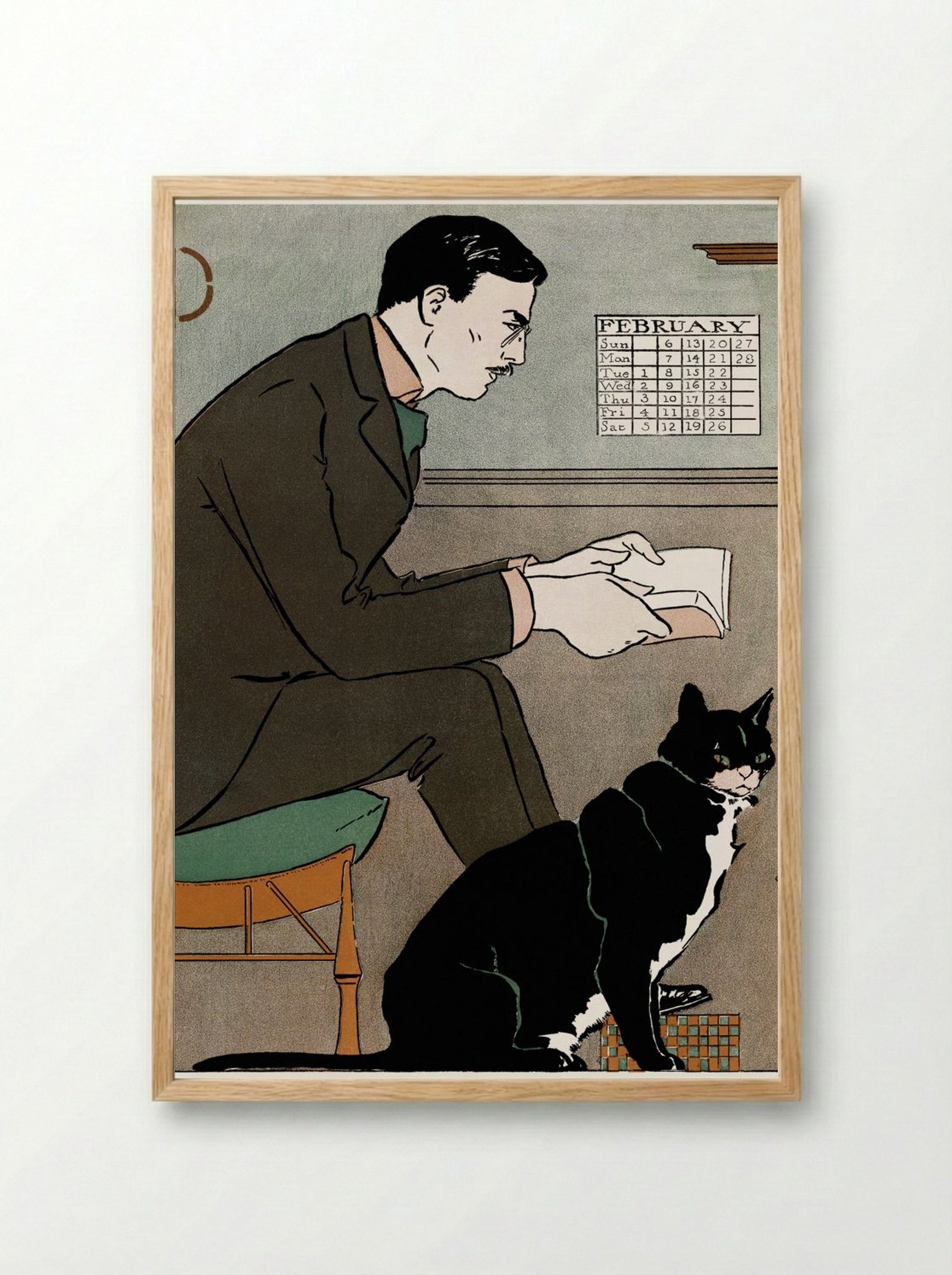 Self-Portrait - Edward Penfield - Framed Print Wood