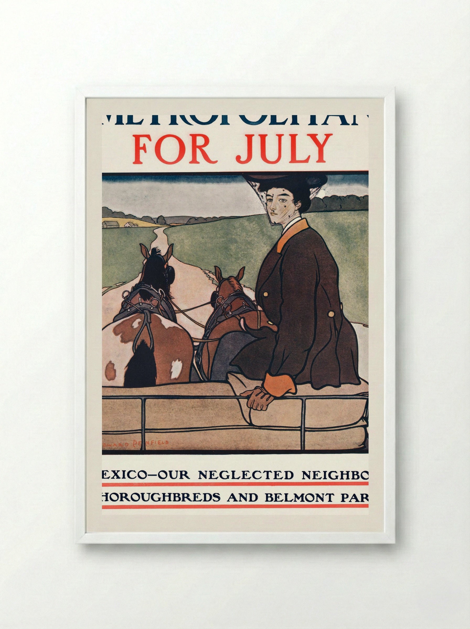 Metropolitan for July - Edward Penfield - Framed Print White
