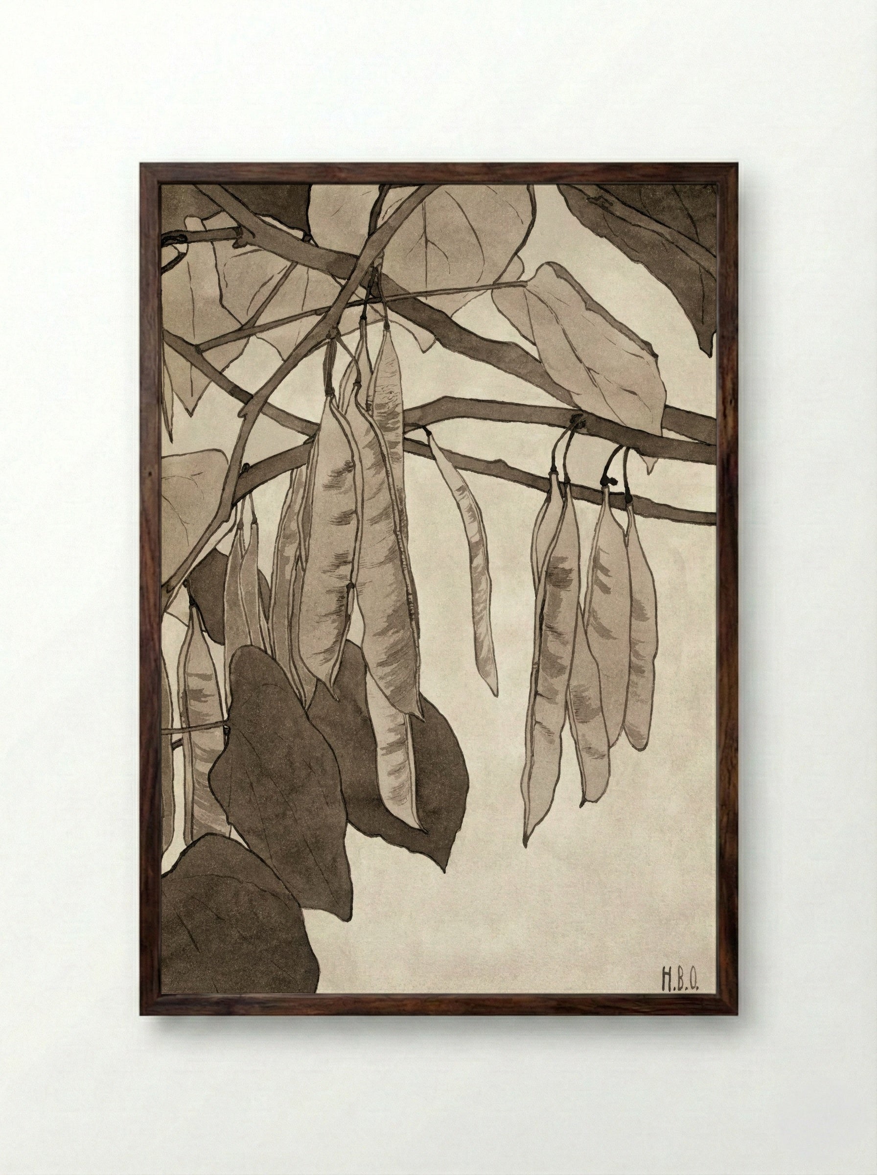 Red Bud (1915) - Hannah Borger Overbeck - Framed Print Dark Wood
