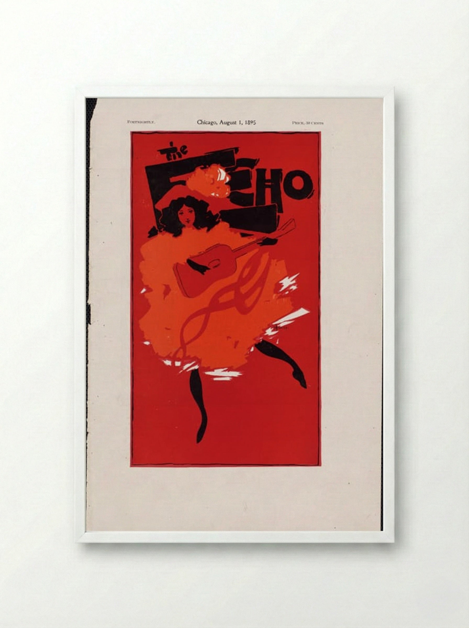 The Echo, Chicago, August 1, 1895 - Will H. Bradley - Framed Print White