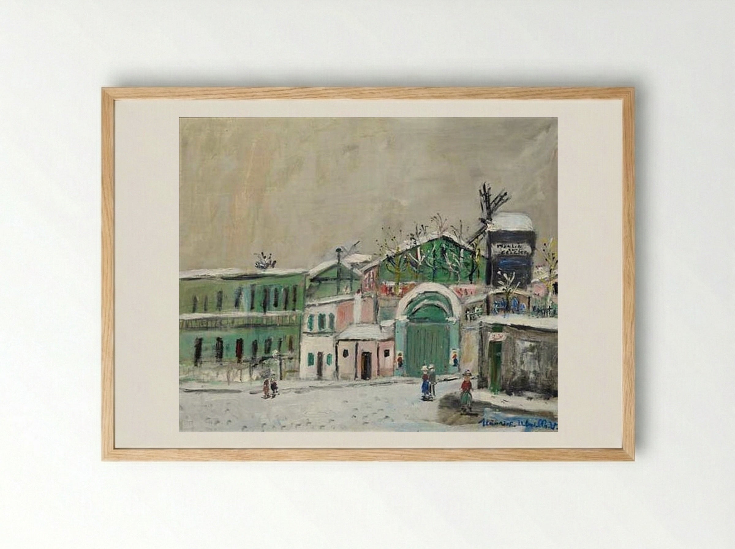 Moulin de la Galette under the Snow - Maurice Utrillo - Framed Print Wood