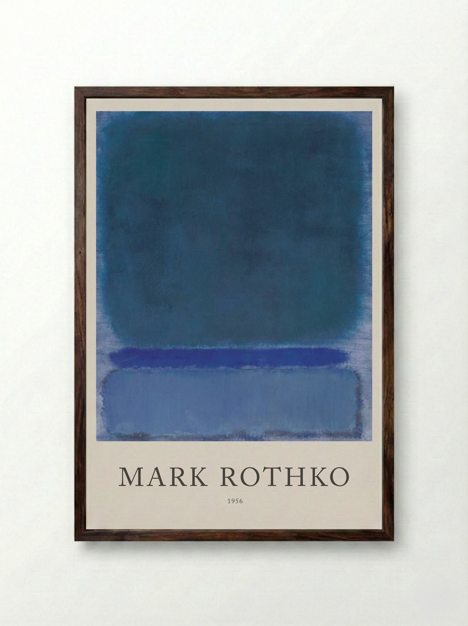 Untitled (Blue, Green and Blue) - Mark Rothko - Framed Print Dark Wood