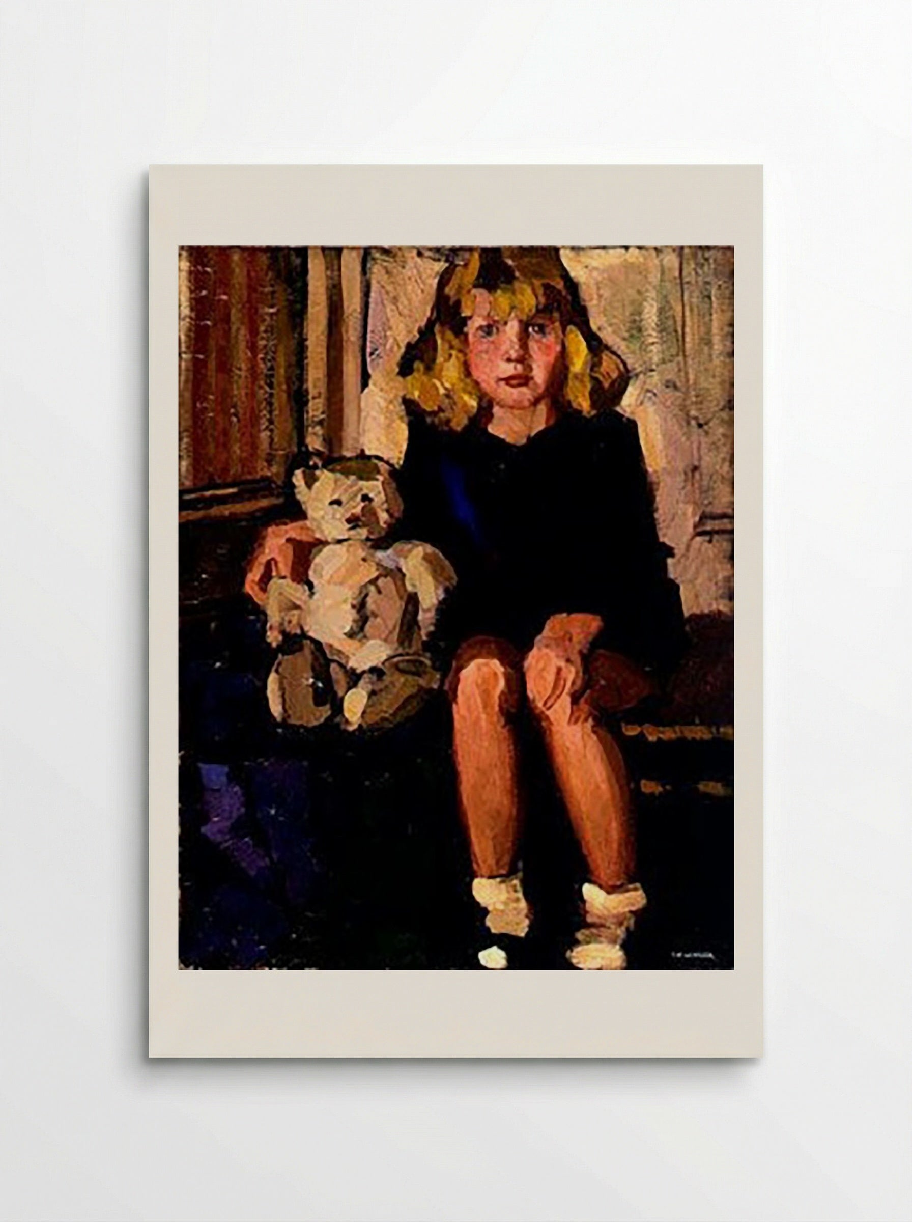 Portrait of a Little Girl with Her Teddy Bear (Kizette) - Tamara de Lempicka - Poster