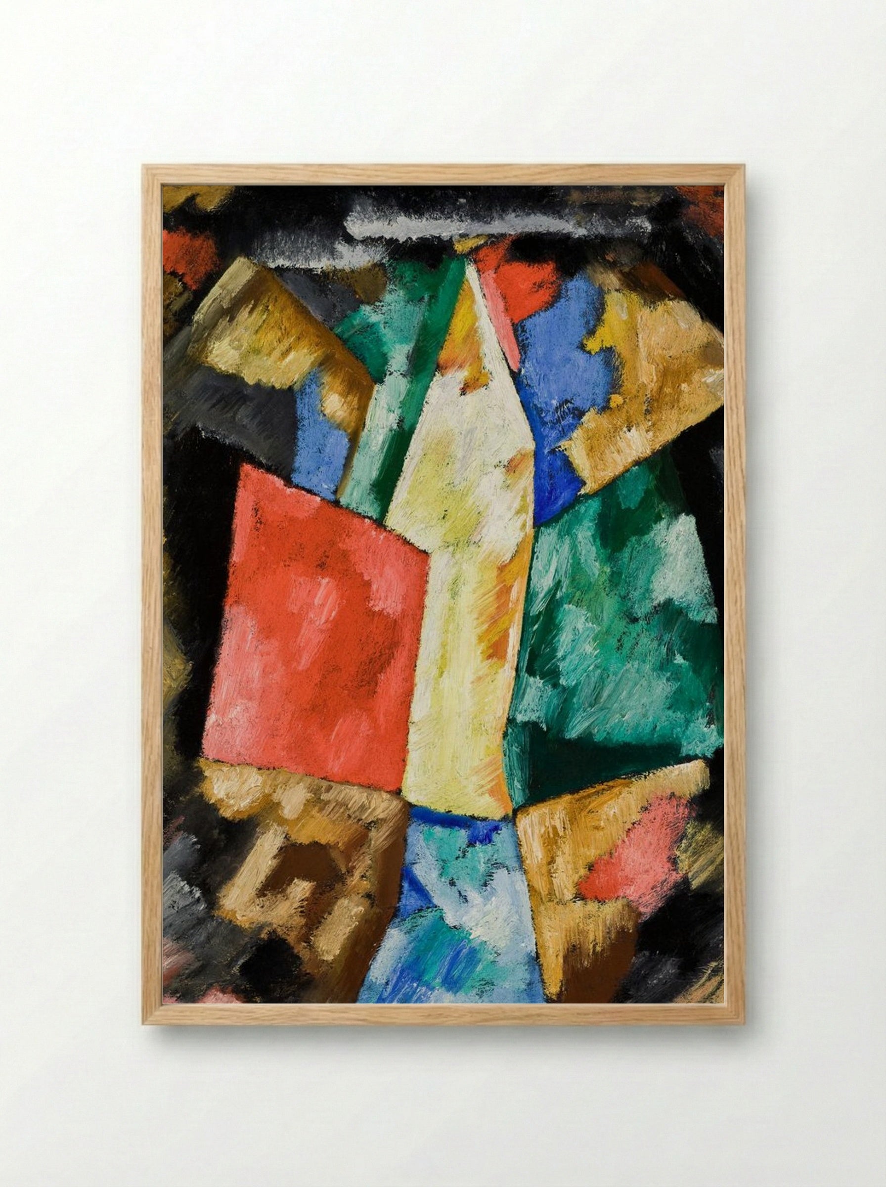 Abstraction, Blue, Yellow and Green - Marsden Hartley - Framed Print Wood