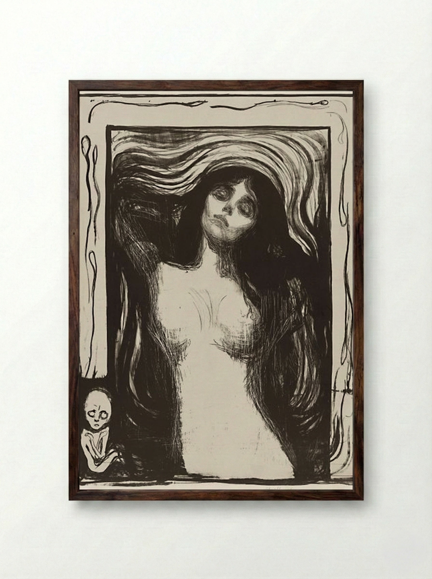 Madonna (Liebendes Weib) - Edvard Munch - Framed Print Dark Wood