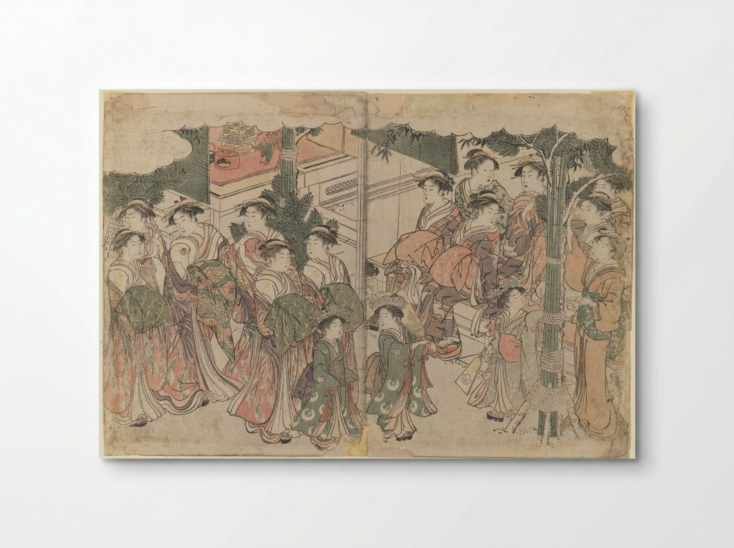 Courtesan's Entourage at New Year's Festival - Fine Art Print - Poster