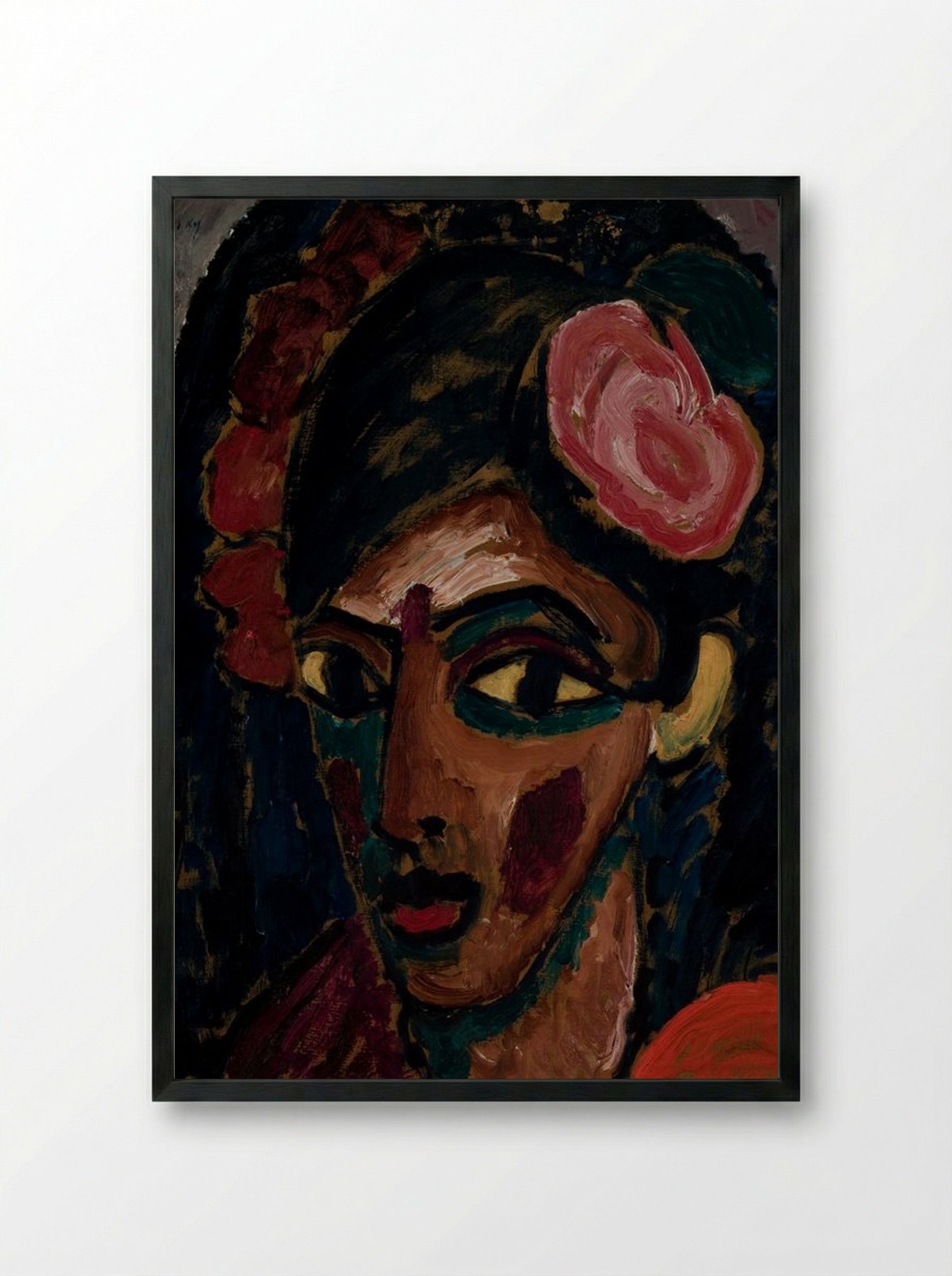 Egyptian Girl - Alexej von Jawlensky - Framed Print Black