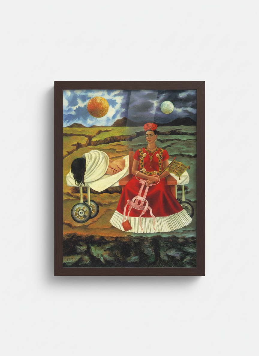 Tree of Hope, Remain Strong - Frida Kahlo - Framed Print Dark Wood