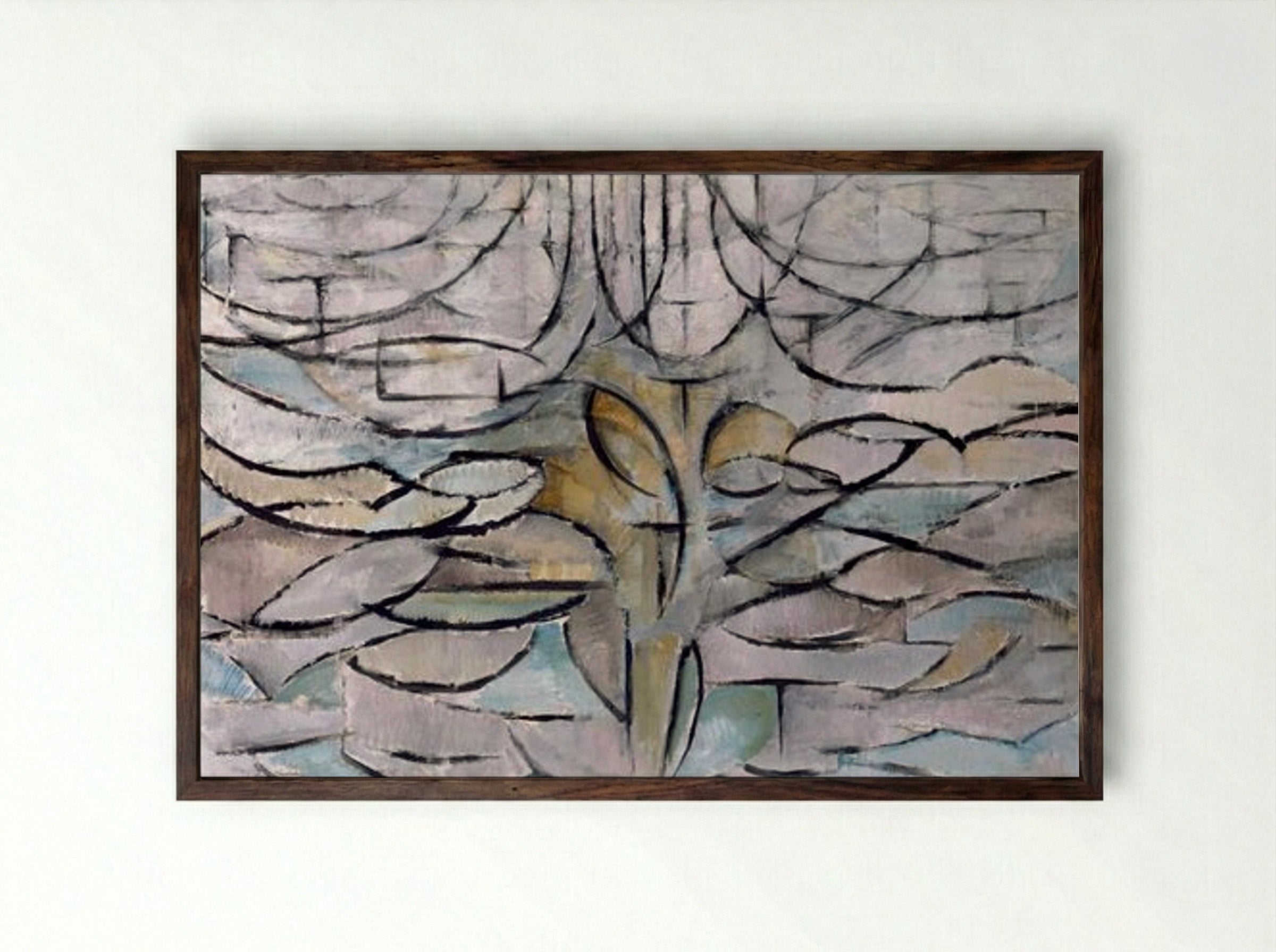 The Flowering Apple Tree - Piet Mondrian - Framed Print Dark Wood