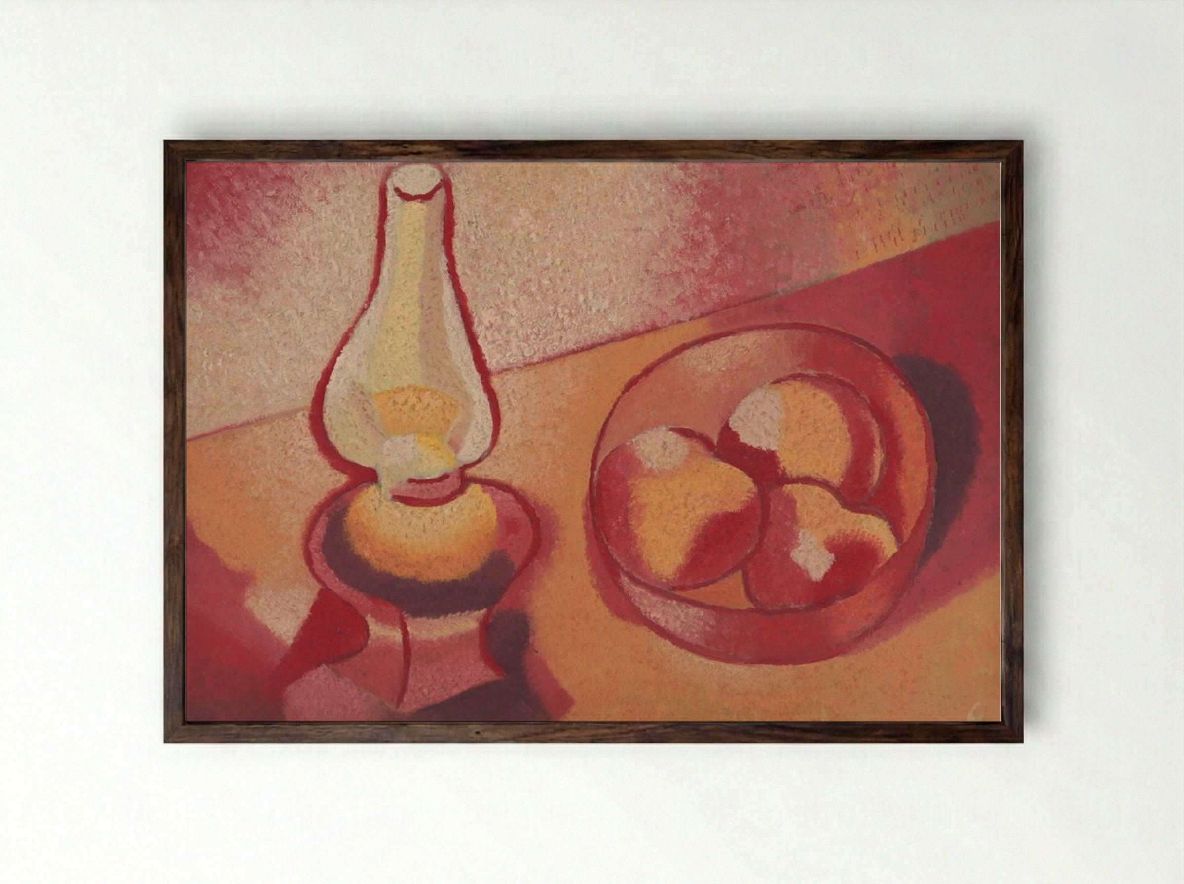 Still Life with a Lamp - Mikuláš Galanda - Framed Print Dark Wood