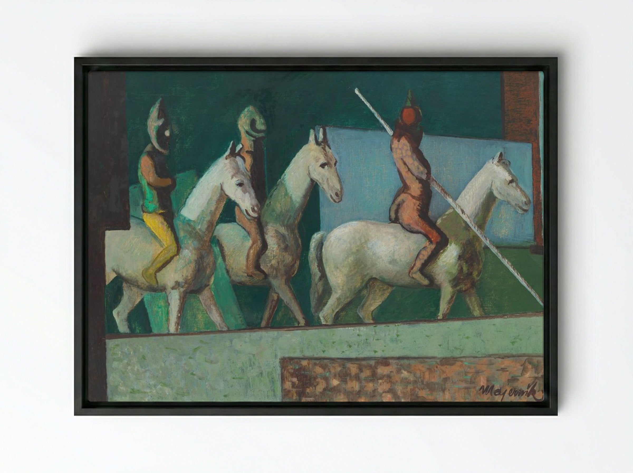 Riders - Cyprián Majerník - Framed Canvas Black