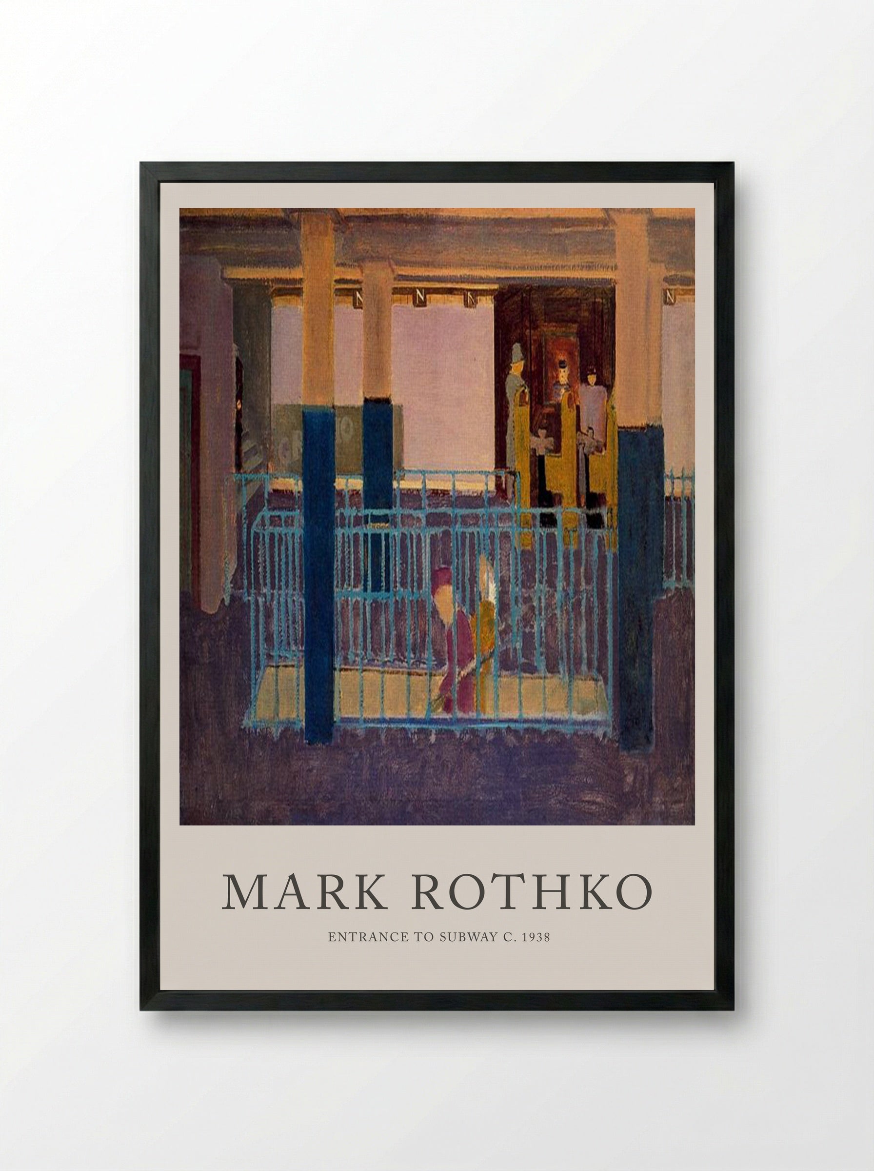 Entrance to Subway - Mark Rothko - Framed Print Black