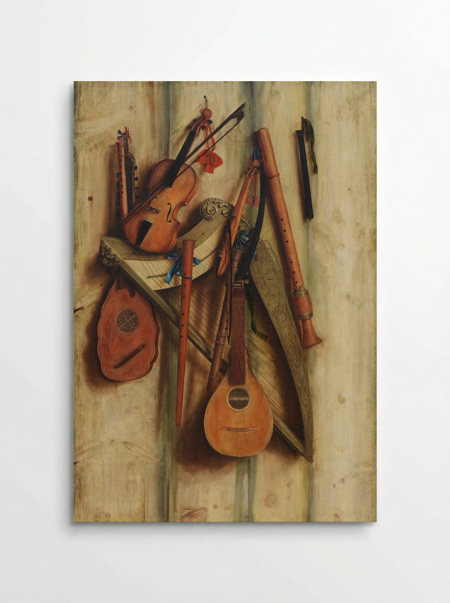 Board Wall with Musical Instruments (Trompe l'Oeil) - Franciscus Gijsbrechts - Poster