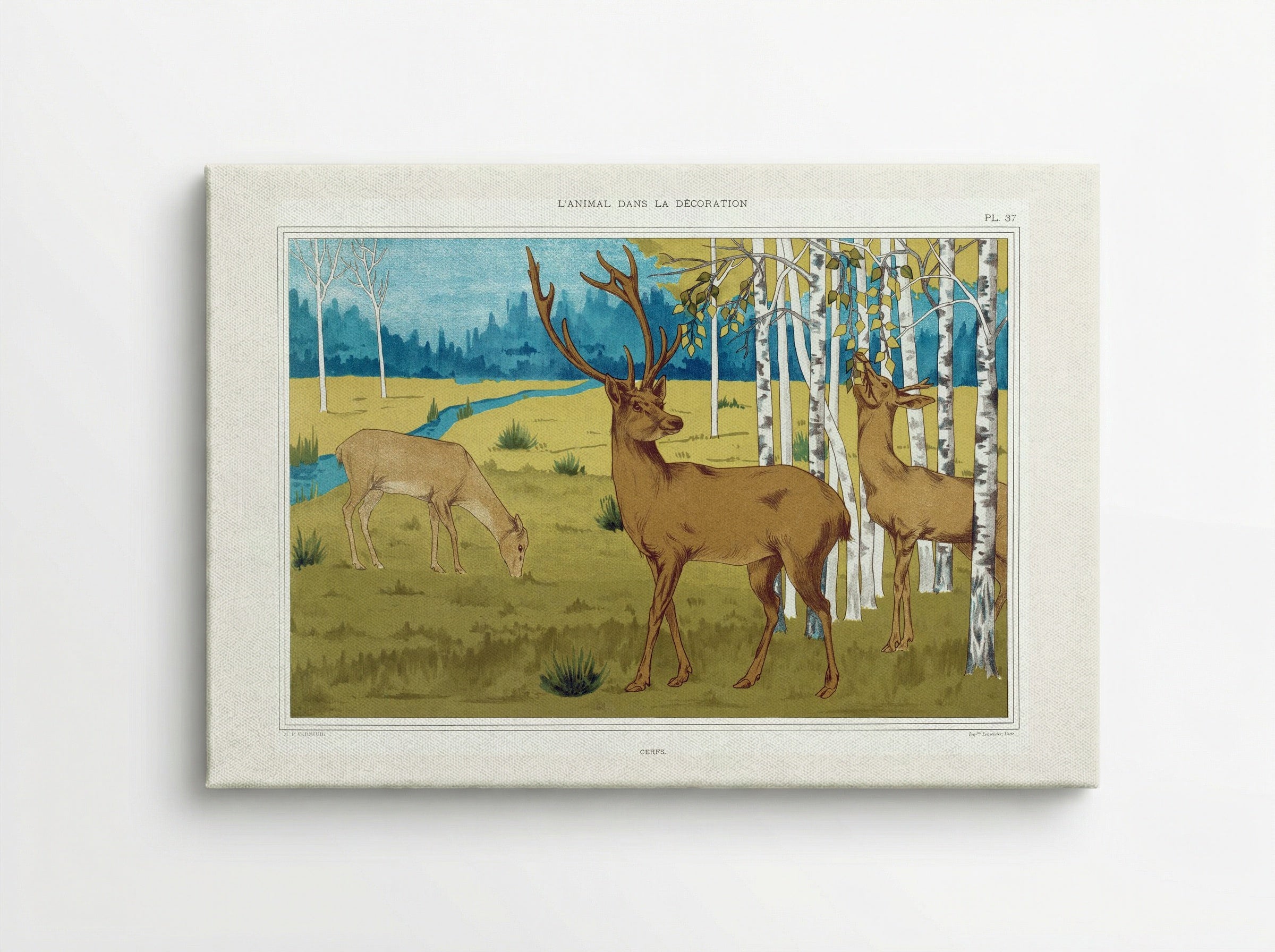 Cerfs (Deer in a Landscape) - Maurice Pillard Verneuil - Canvas