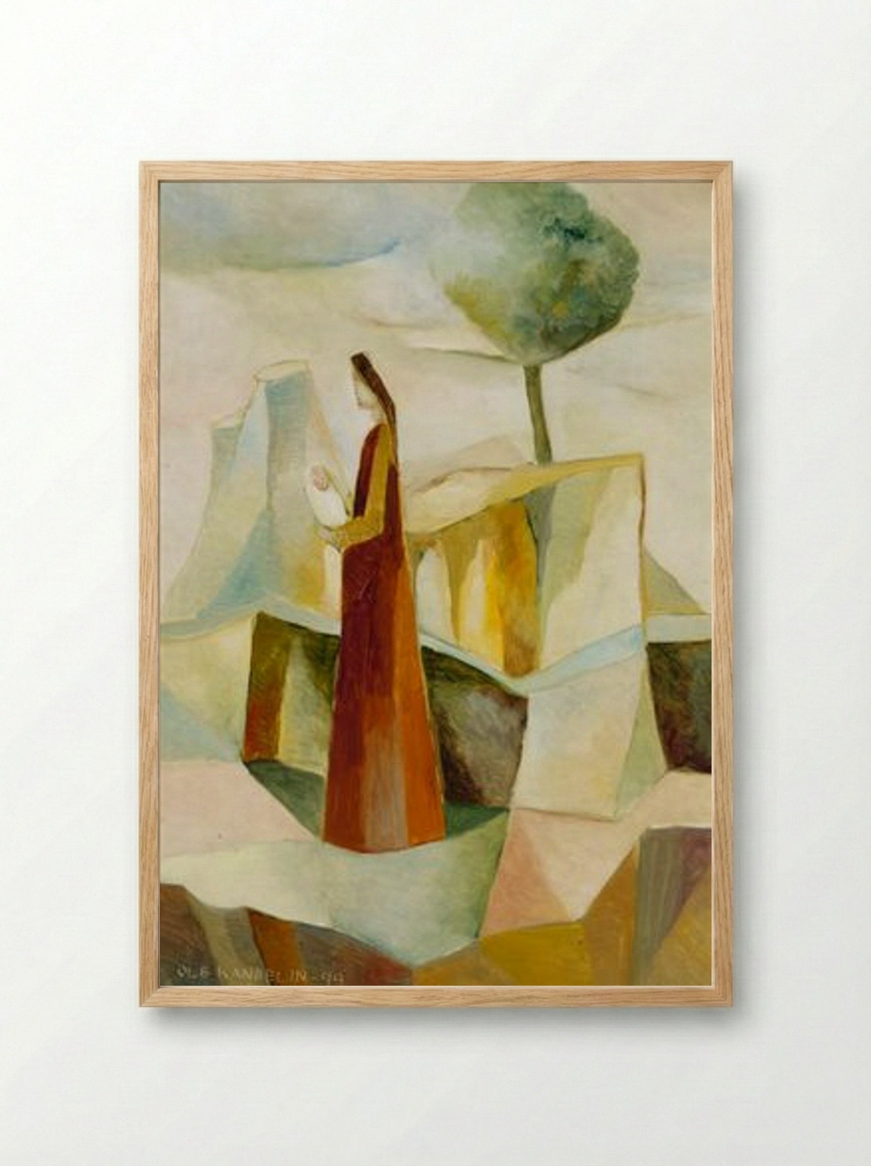 Mary and the Infant Jesus - Ole Kandelin - Framed Print Wood