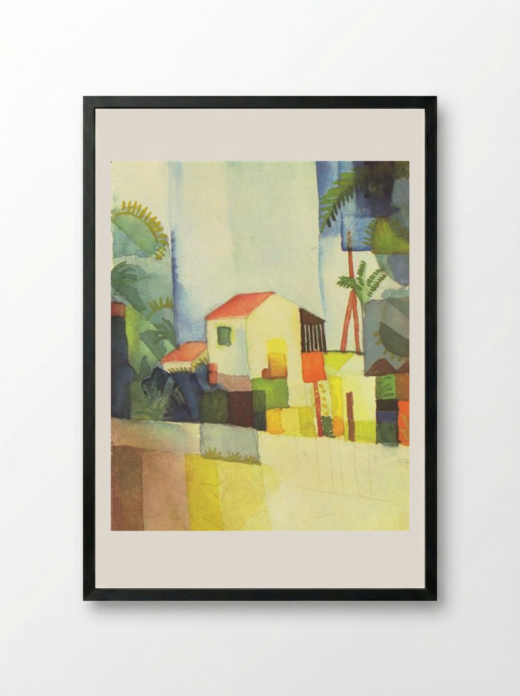 Bright House - August Macke - Framed Print Black