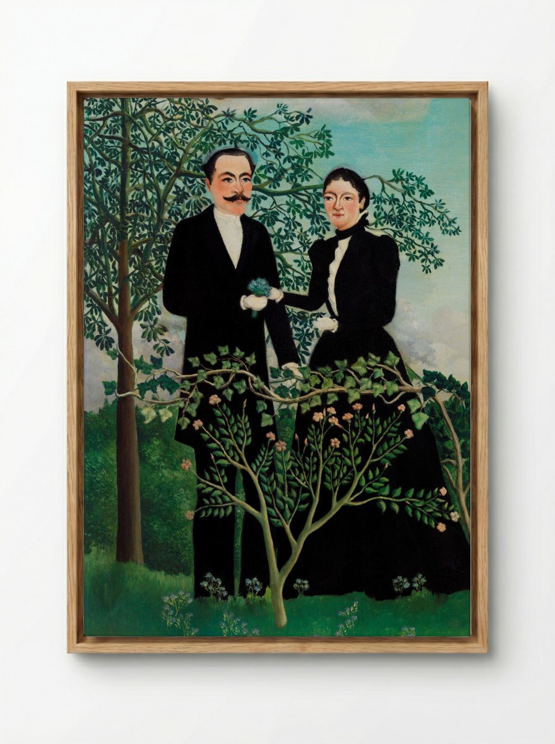 The Past and the Present, or Philosophical Thought - Henri Rousseau - Framed Canvas Wood