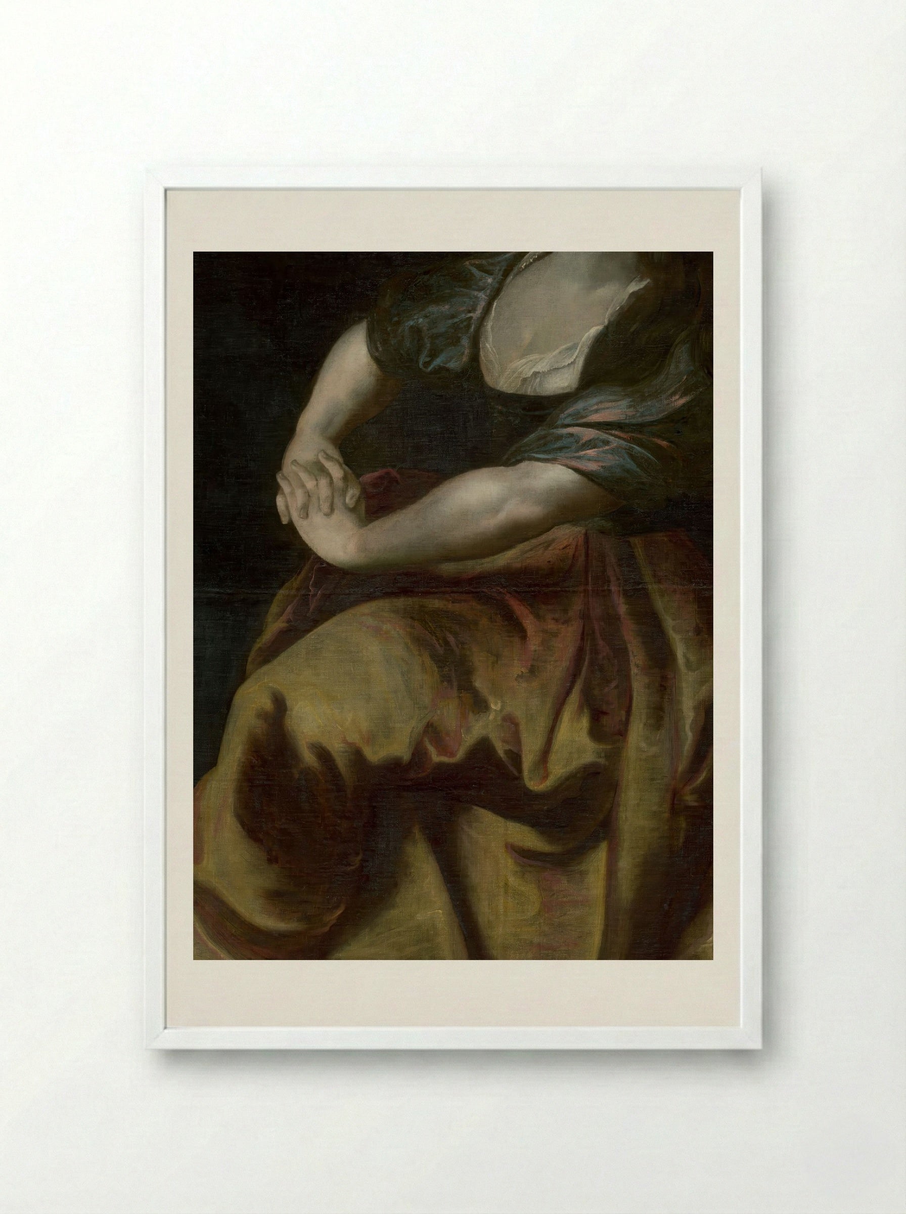 The Penitent Magdalene - Peter Paul Rubens - Framed Print White