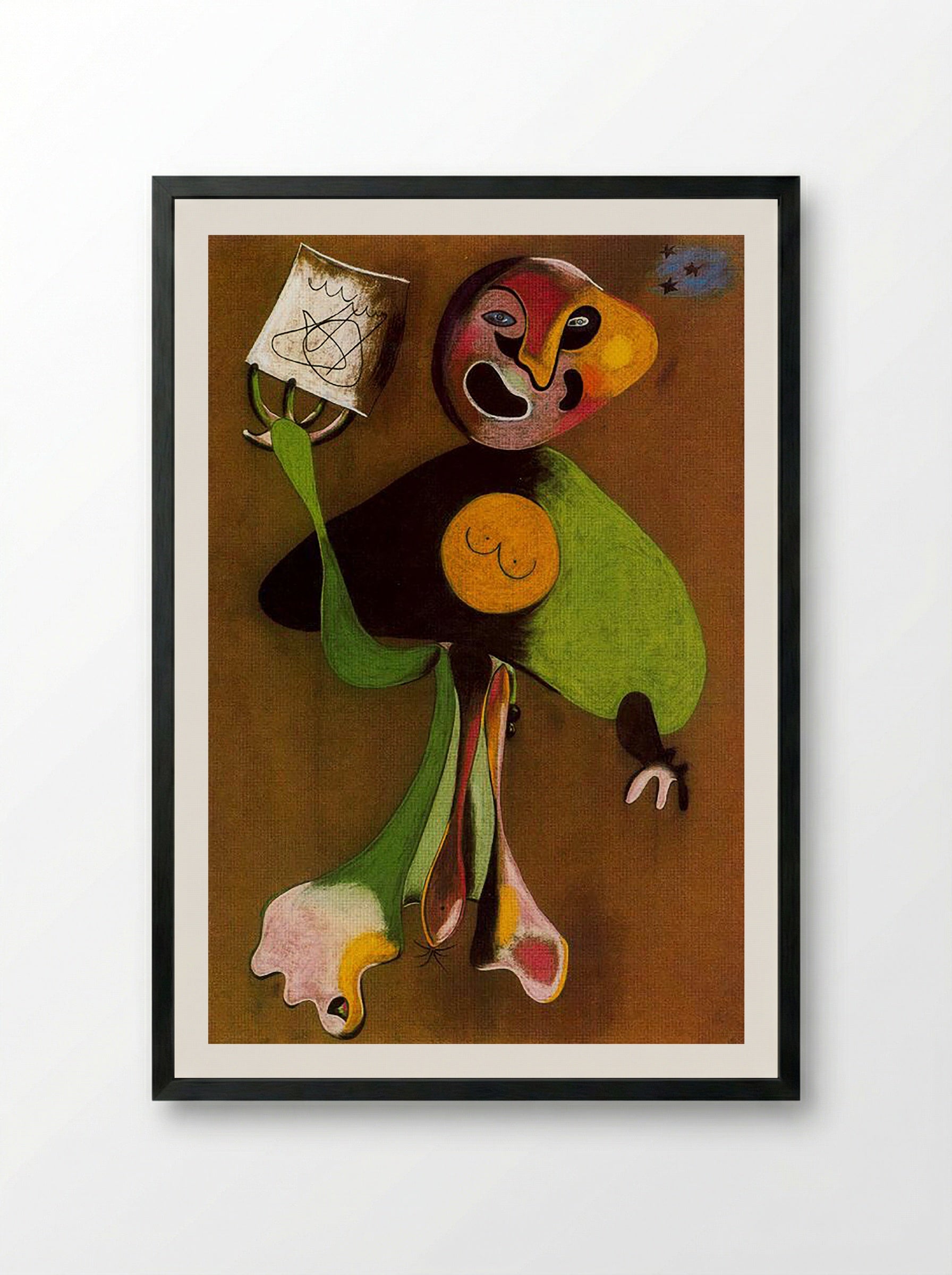 Woman (Opera Singer) - Joan Miró - Framed Print Black