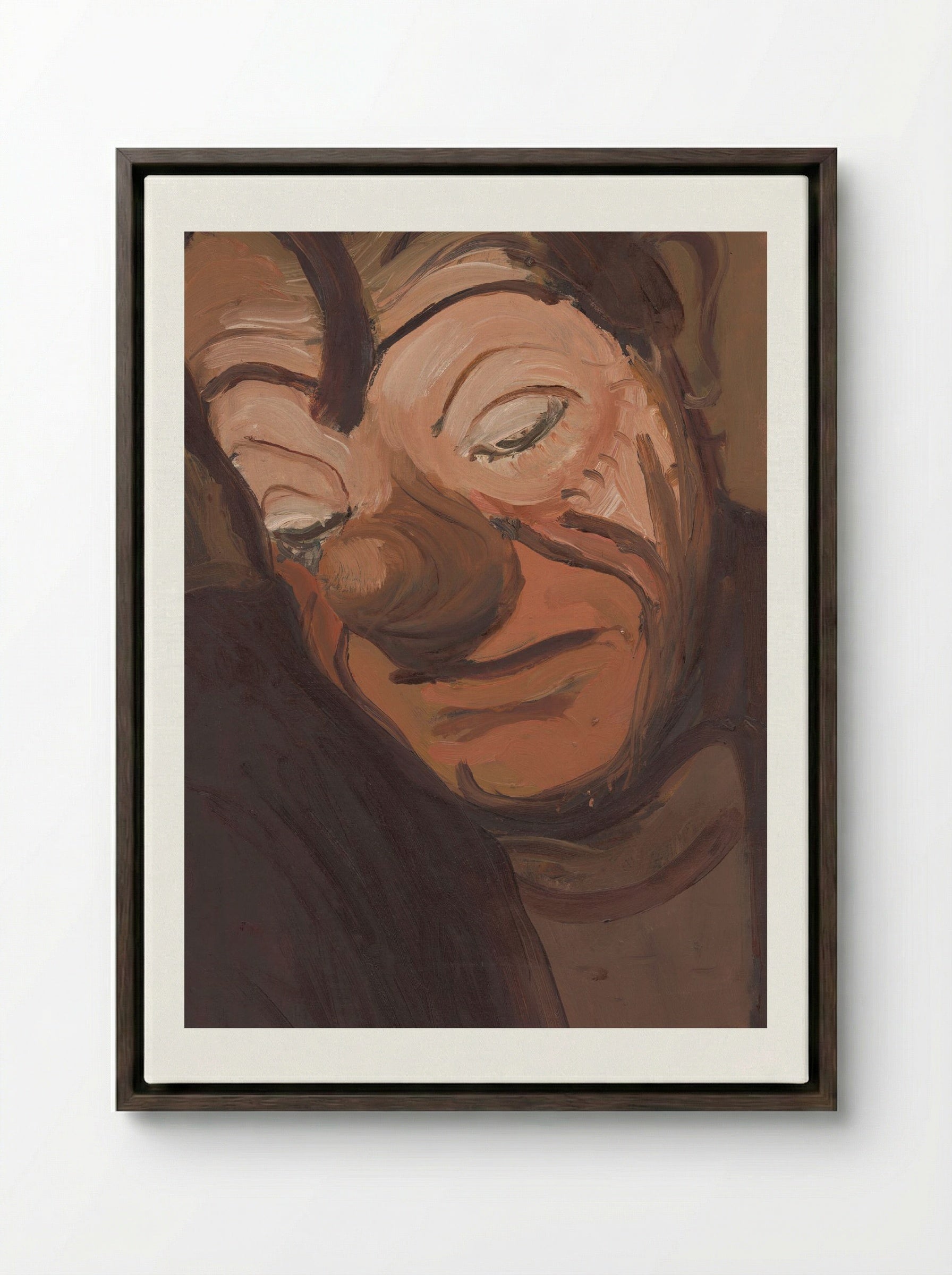 Clown - Cyprián Majerník - Framed Canvas Dark Wood