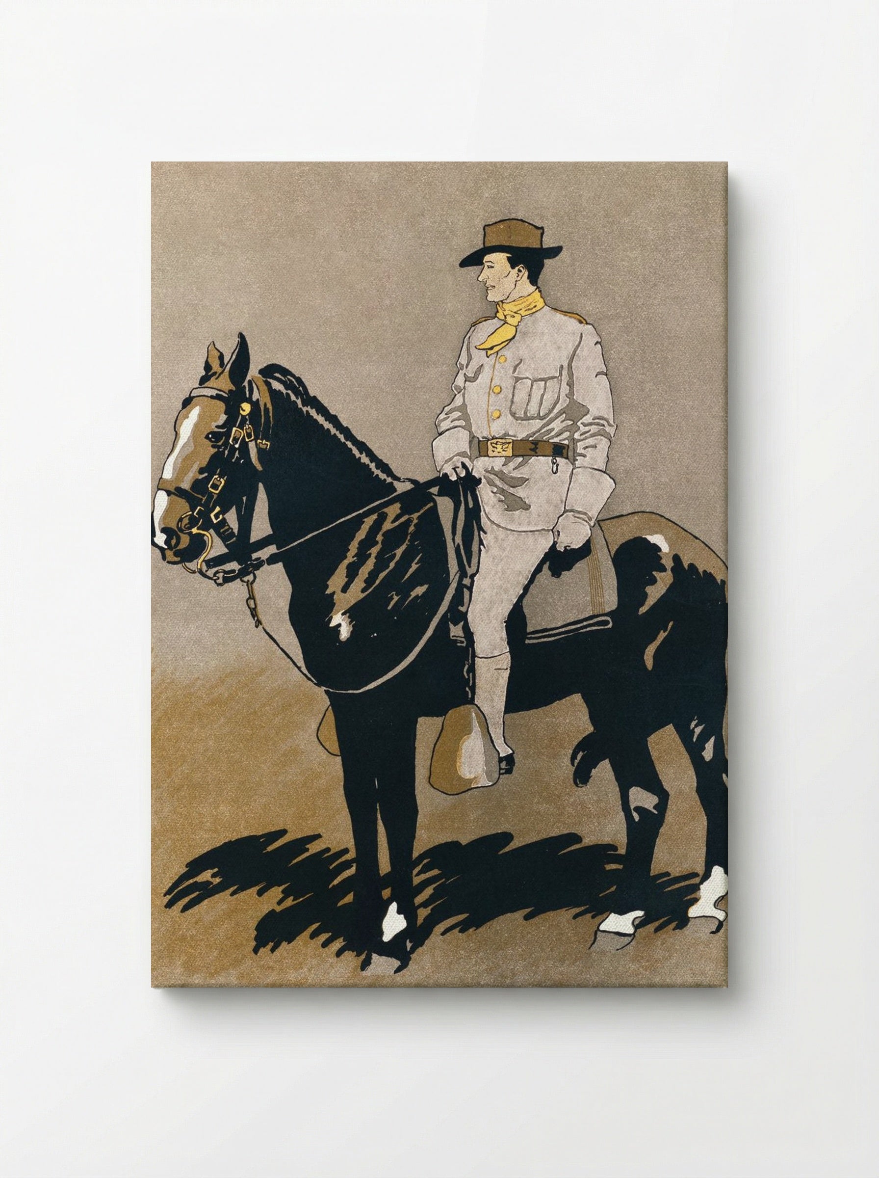 Soldier Riding a Horse - Edward Penfield - Canvas