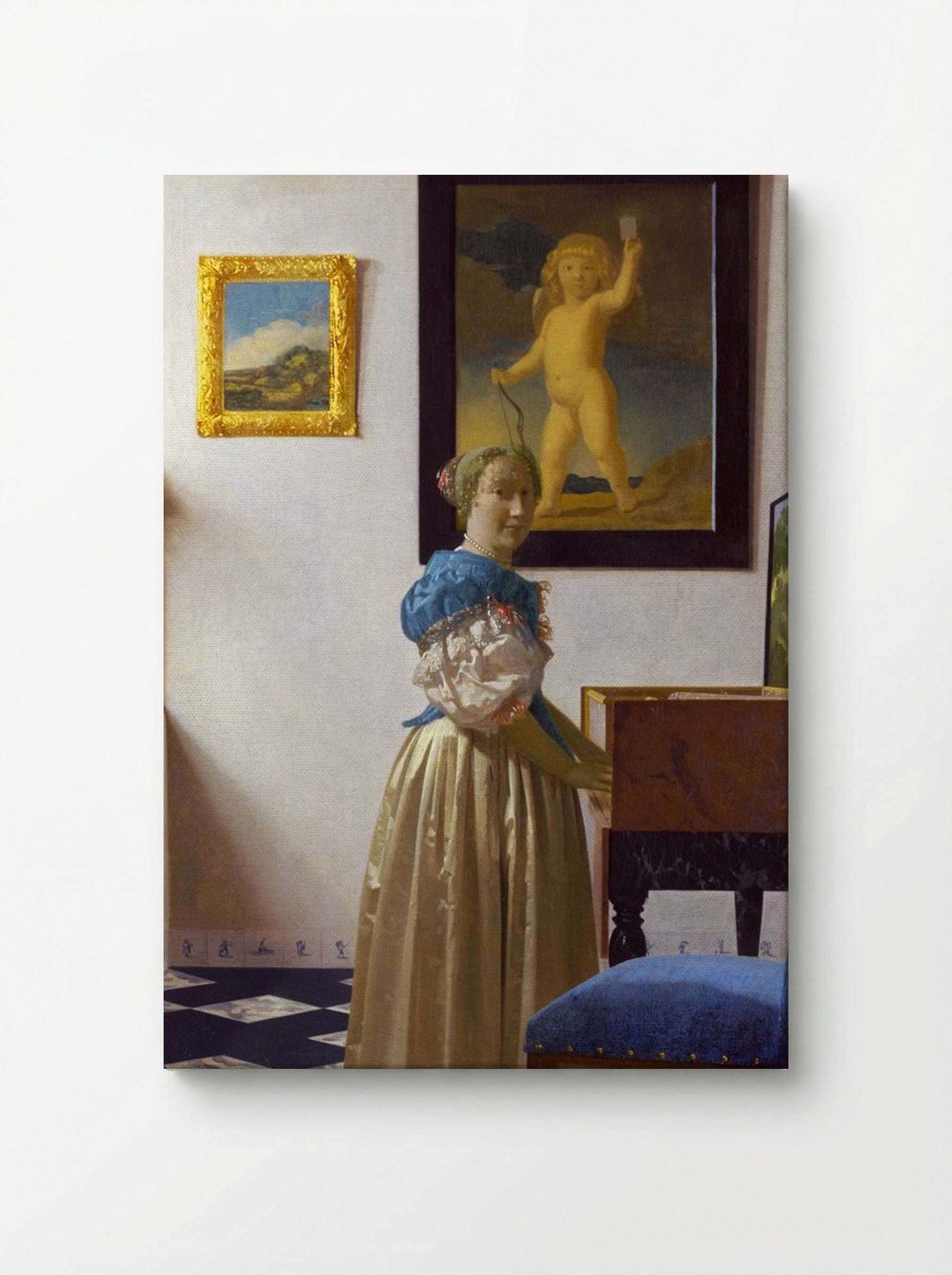 Lady Standing at a Virginal - Johannes Vermeer - Canvas