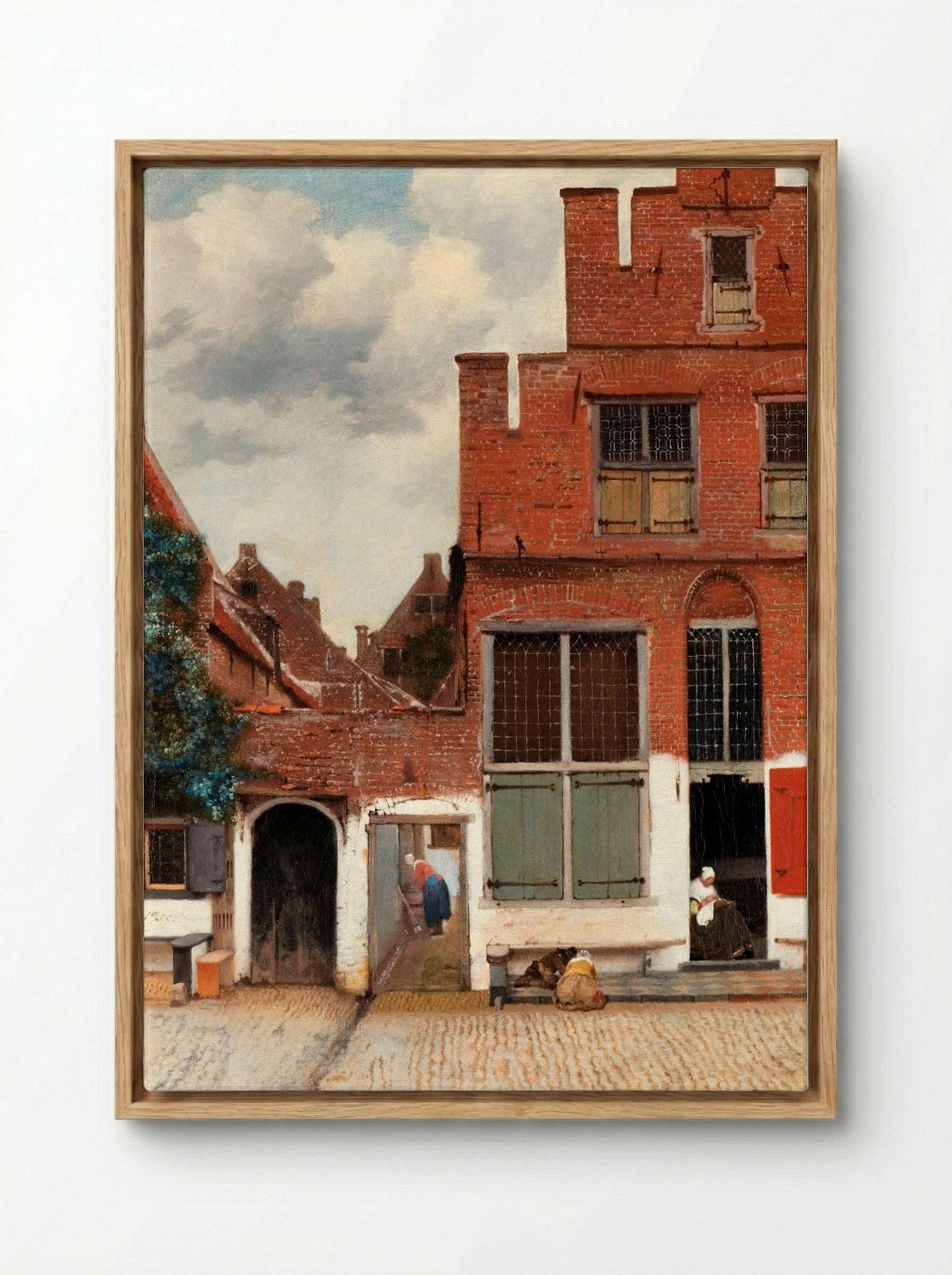 The Little Street - Johannes Vermeer - Framed Canvas Wood