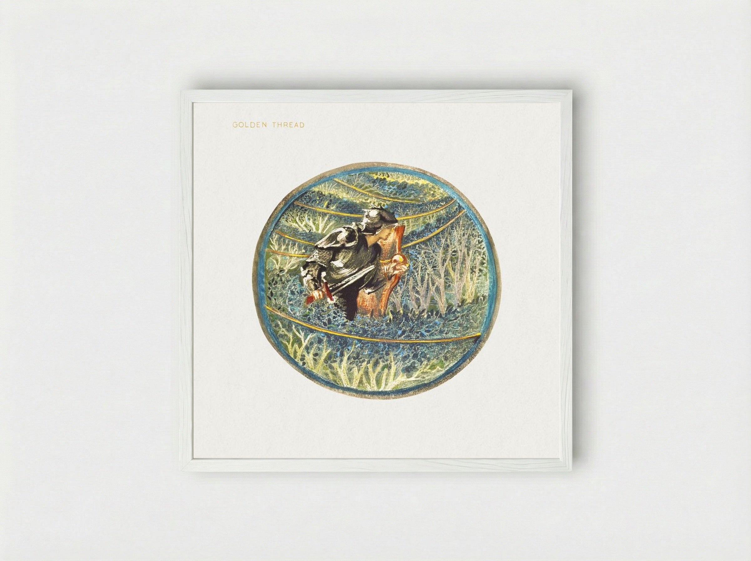 Golden Thread from The Flower Book - Edward Burne-Jones - Framed Print White