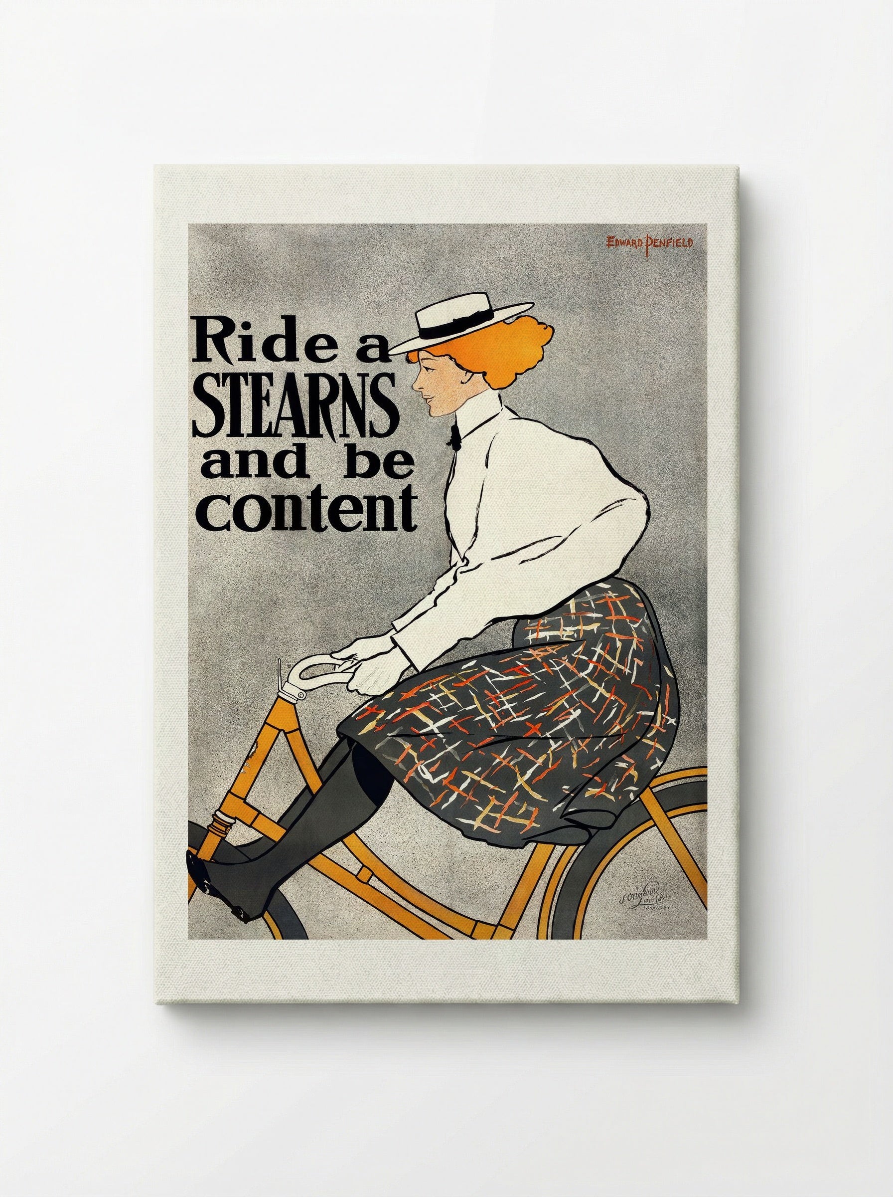 Ride a Stearns and be content - Edward Penfield - Canvas
