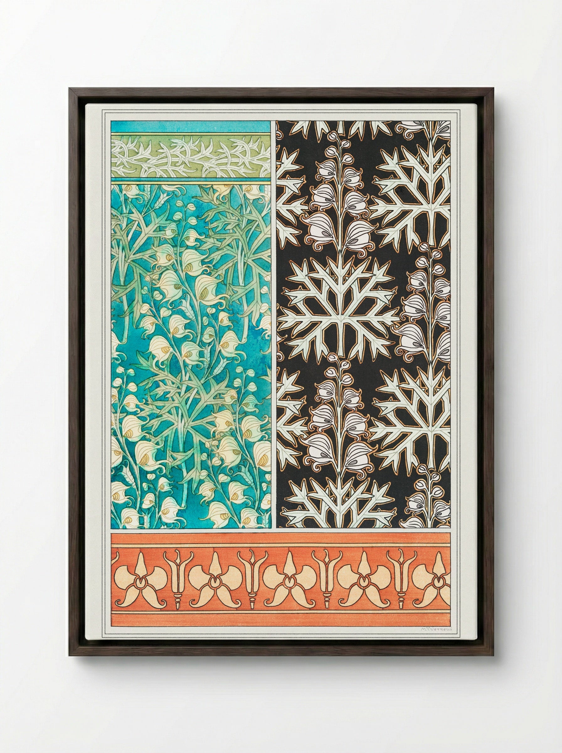 Aconite (Monkshood) from La Plante et ses Applications ornementales - Maurice Pillard Verneuil - Framed Canvas Dark Wood