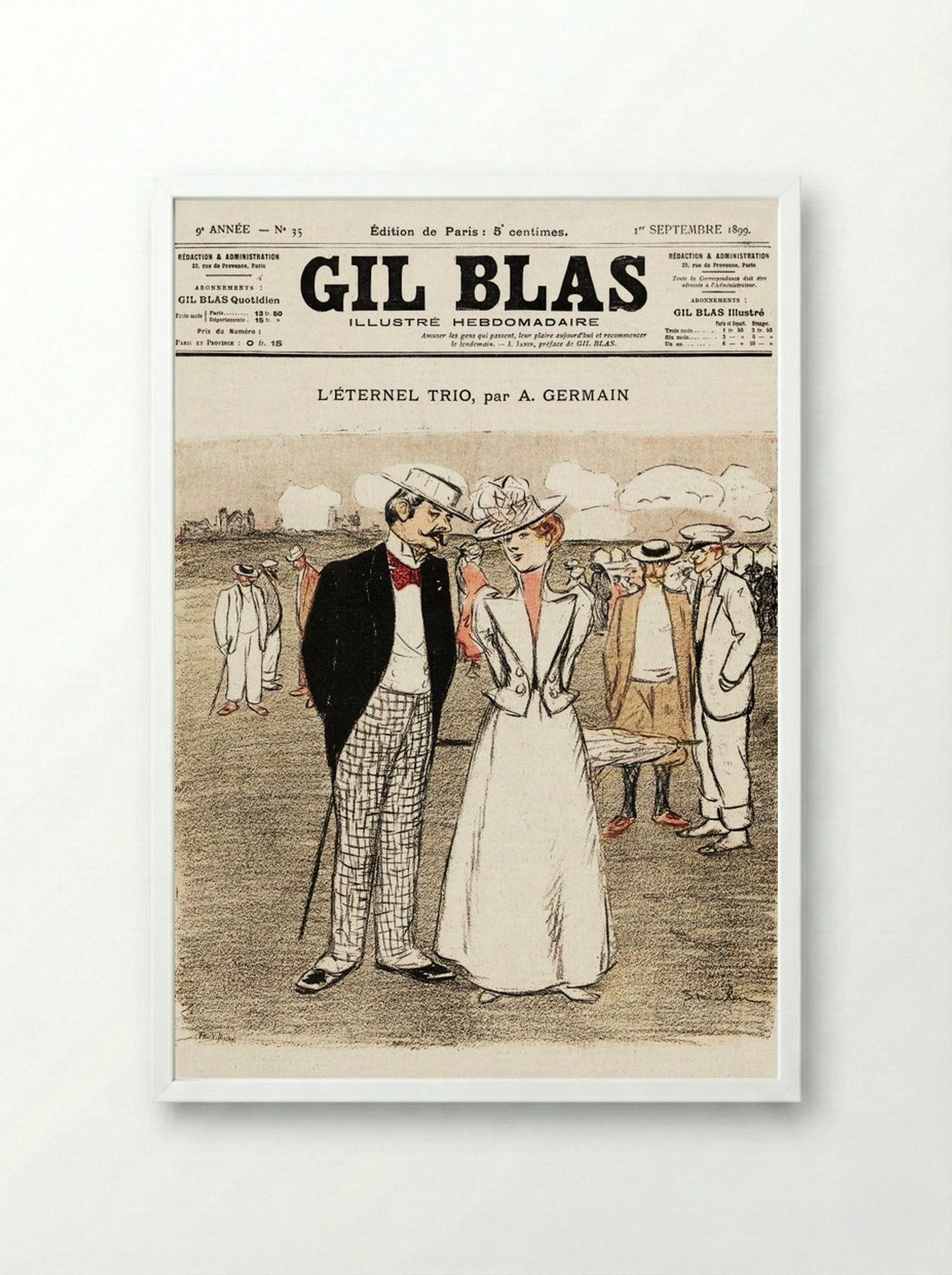 The Eternal Trio - Théophile Alexandre Steinlen - Framed Print White