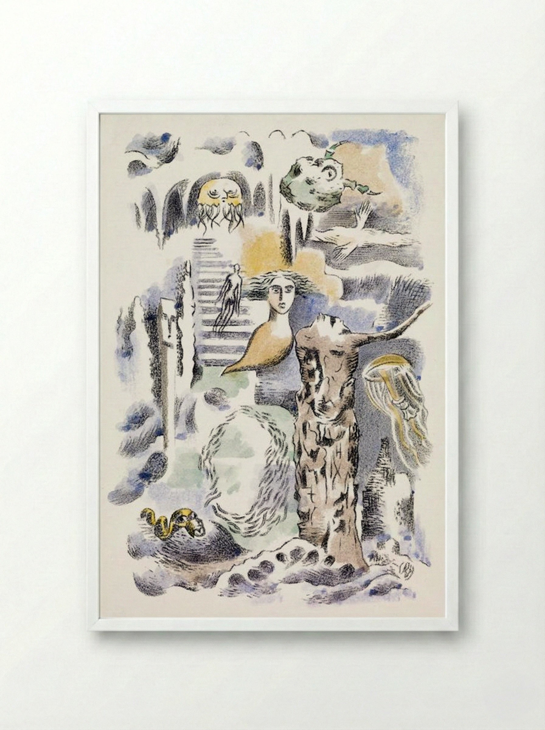 Design for Urne Buriall and Ghosts - Paul Nash - Framed Print White