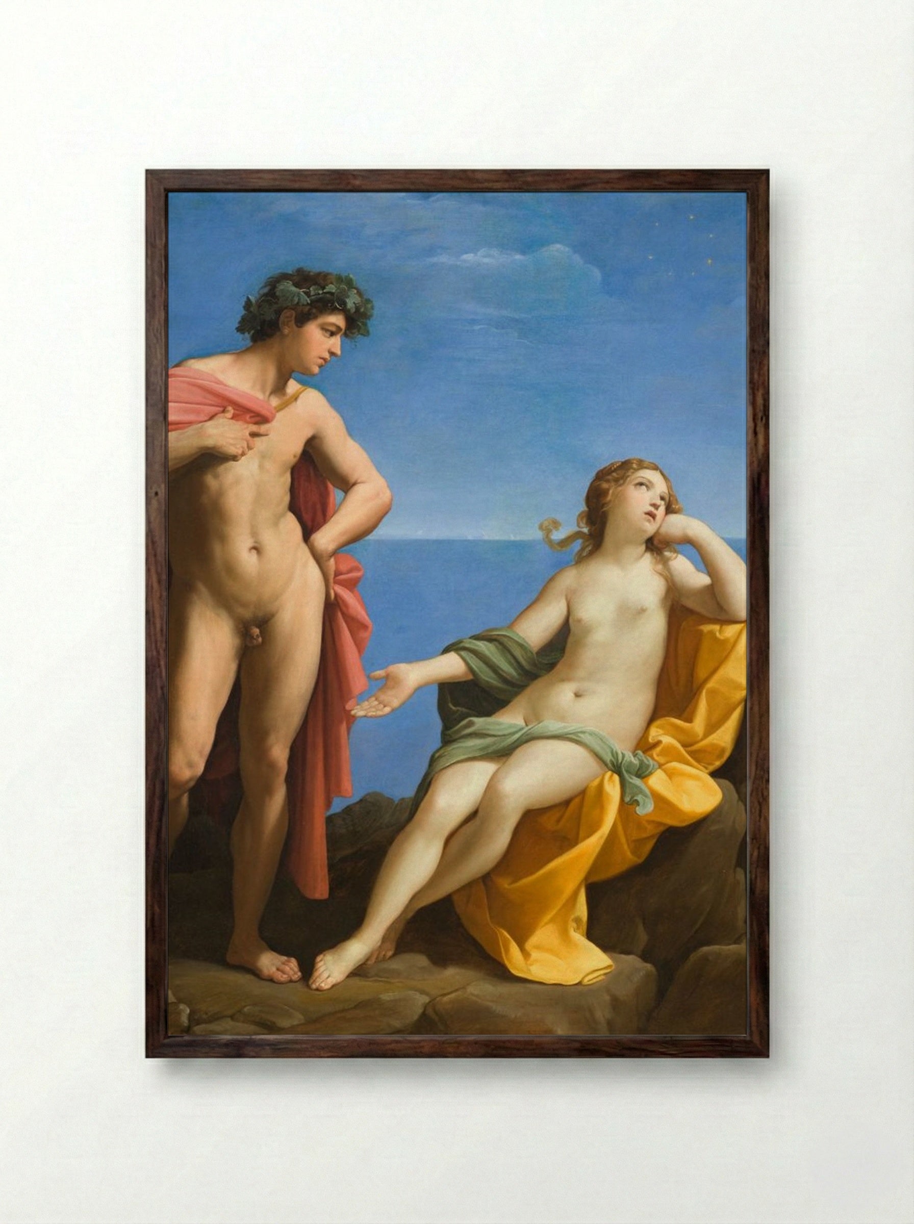 Bacchus and Ariadne - Guido Reni - Framed Print Dark Wood